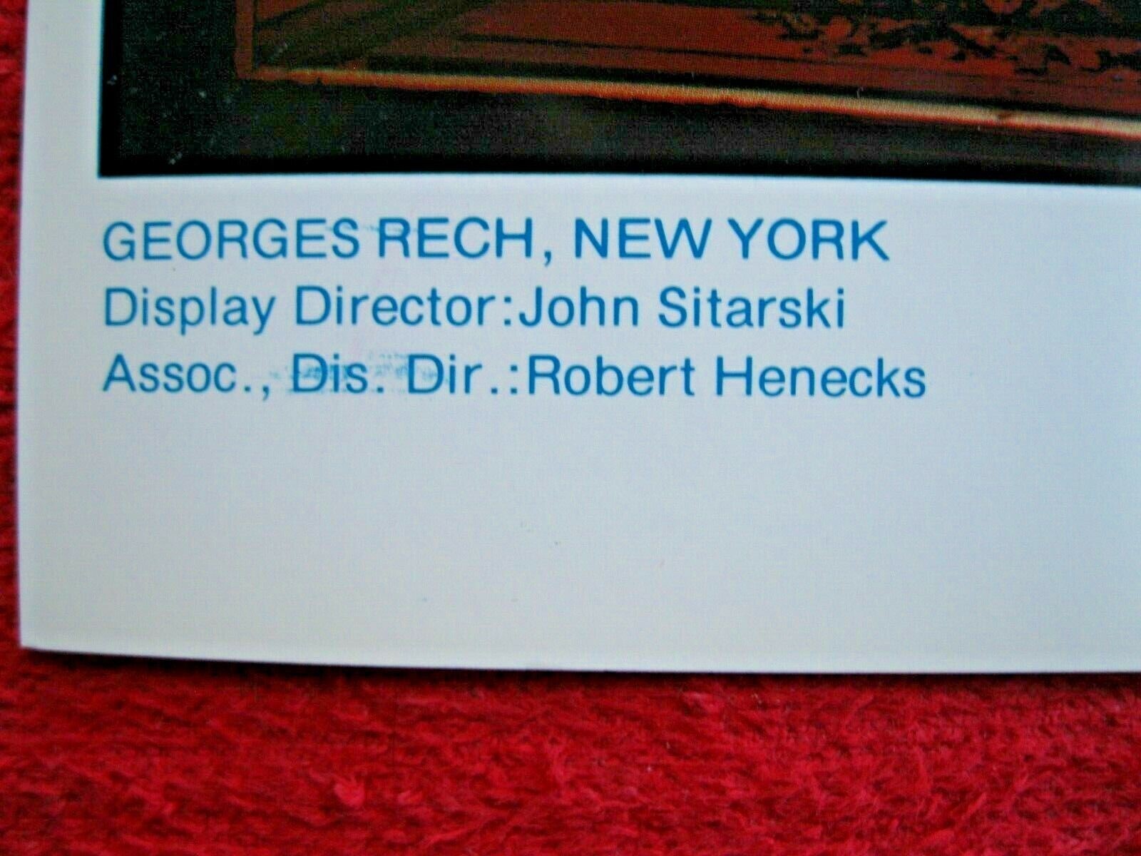 1981 GEORGES RECH, NY STORE WINDOW DISPLAY COUNTRY STYLE PHOTOGRAPH PRINT #130