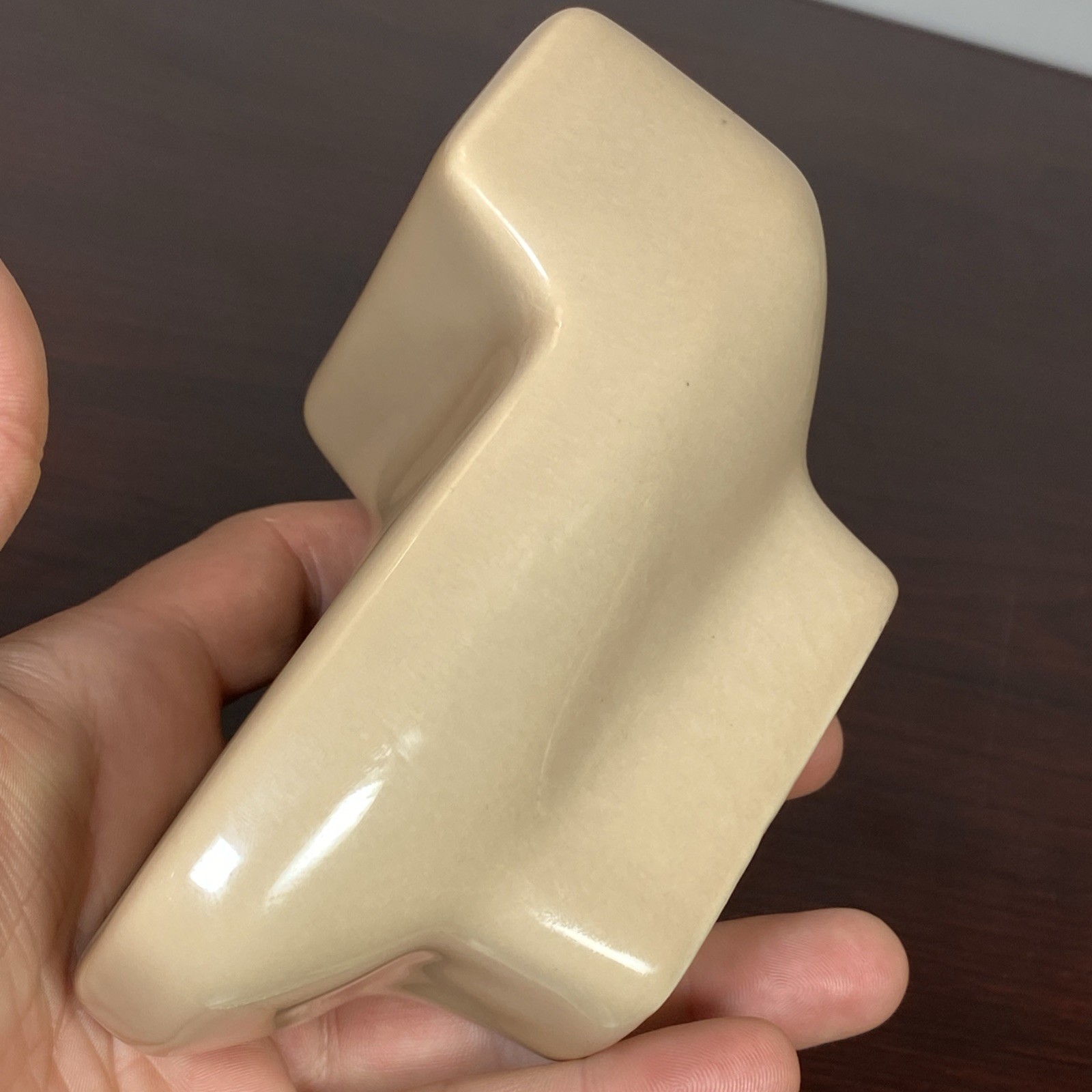 2 Vtg ELJER Salesman Sample Mini Porcelain Toilet Display Off White Pink Brown