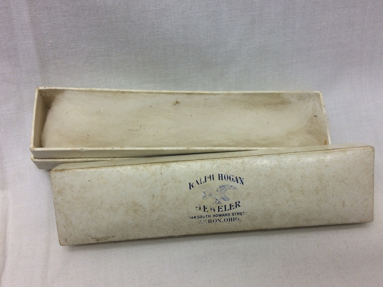 Antique Advertising Ralph Hogan Jeweler Box ONLY Akron, Ohio
