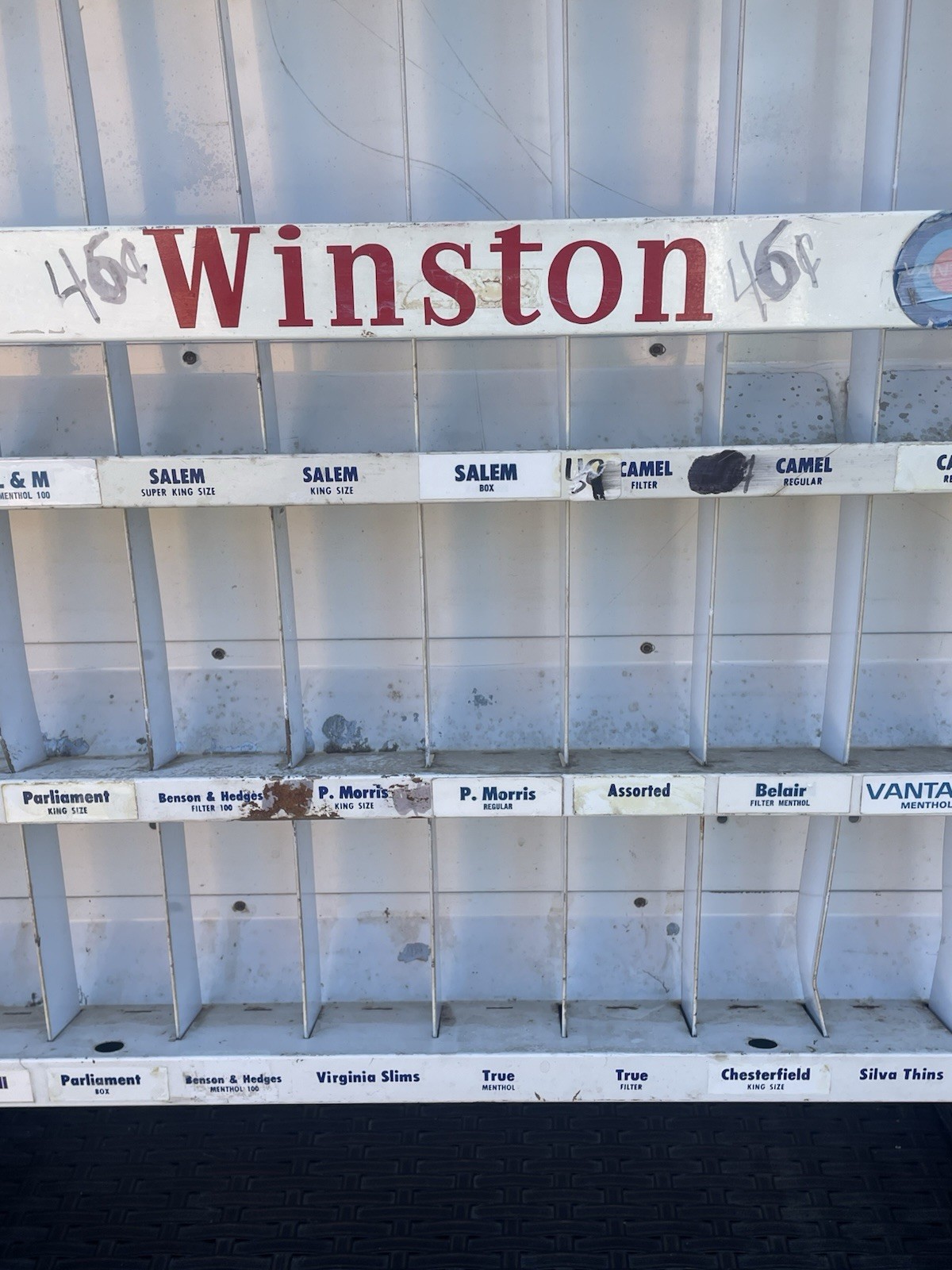 Vintage 1960s Large 42” Metal Cigarette Store Display Case Advertising Rack