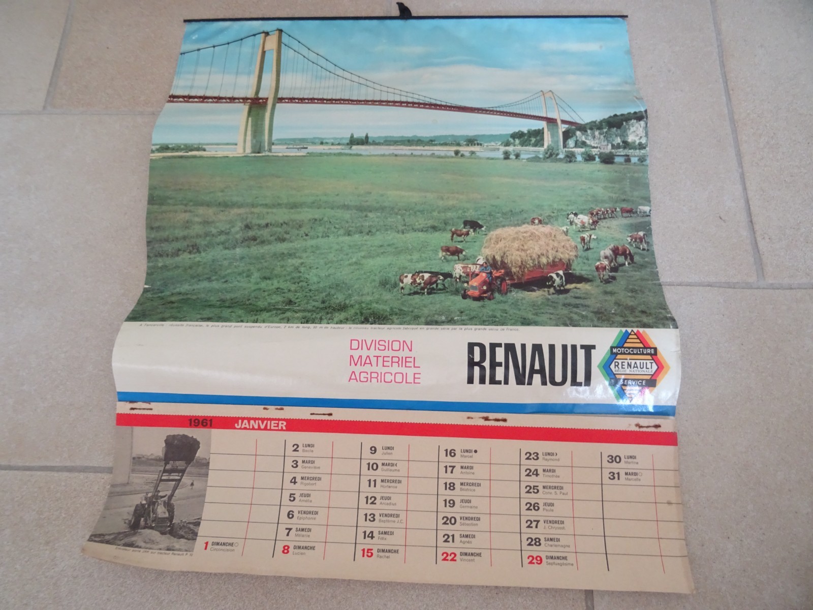 Renault tractor calendar year 1961 old tractor