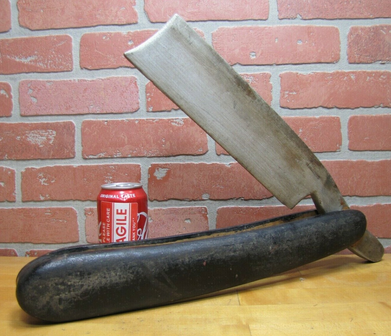 BARBER SHOP STRAIGHT RAZOR Large Wooden Trade Sign Storefront Ad Display