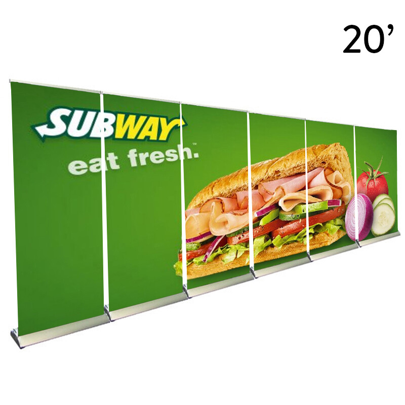 Custom 222″*80″ Retractable Display Trade Show Banner Stand Wall Roll Up Banner