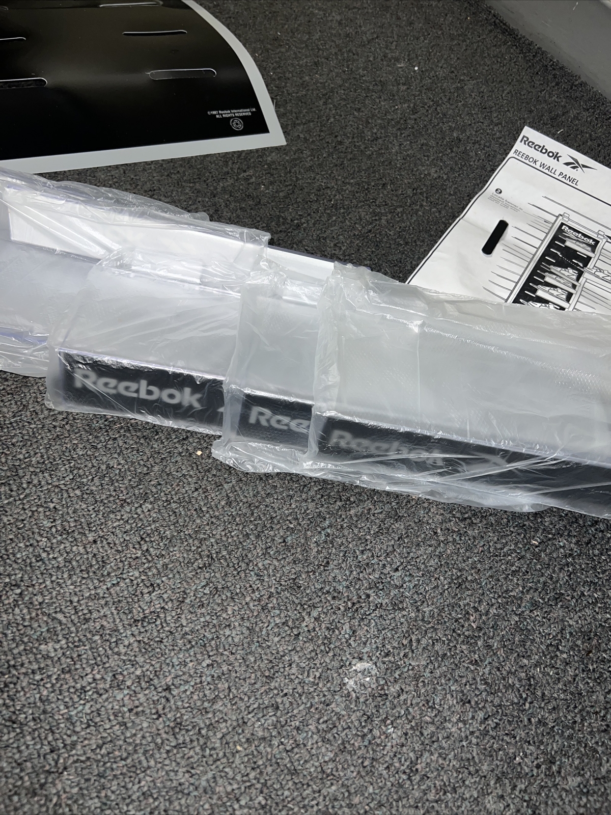 DS 1997 Reebok Shelve Display Advertising Wall Banner From Black Silver 5ftx1ft