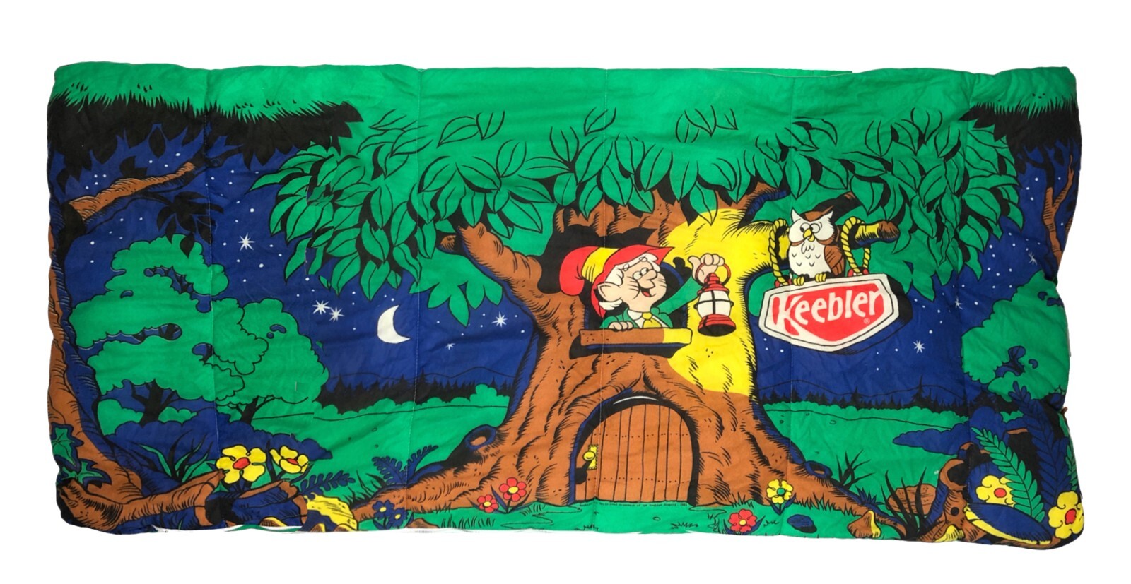 Very Rare Vintage 1984 Keebler Elves Cookie Elf Treehouse Sleeping Bag 30 x 60″