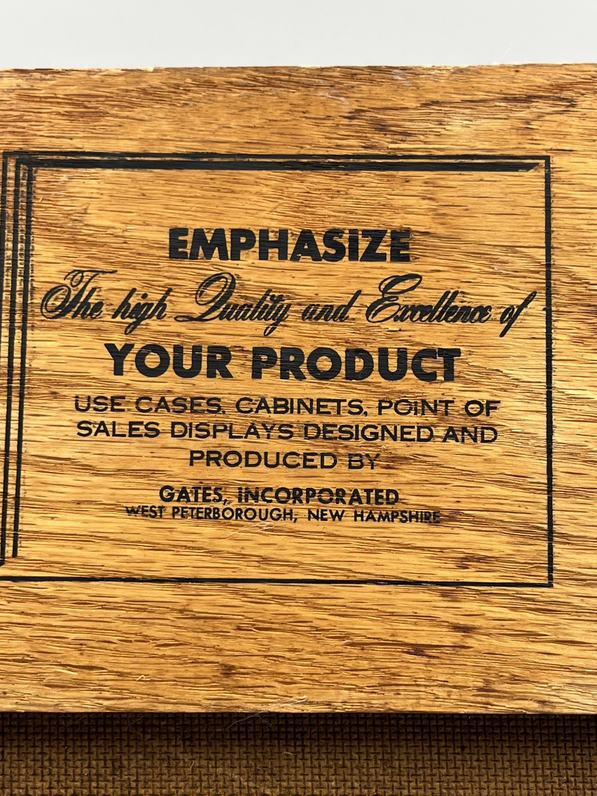 Vintage Oak Wood Hardware Store Display Hanson HIGH SPEED JOBBERS DRILLS SEE