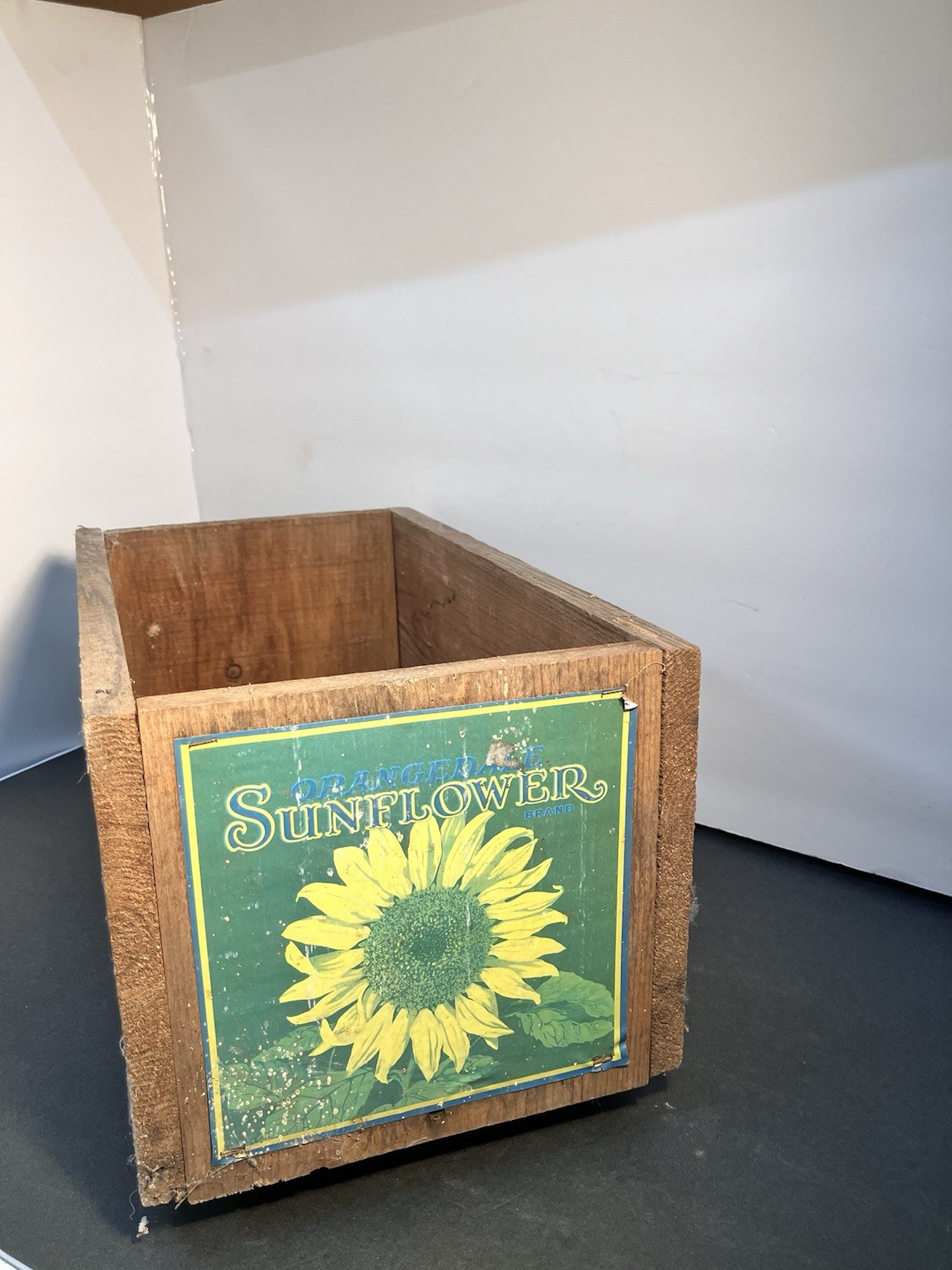 Vintage Orangedale Oranges Sunflower Wooden Display Crate Advertising