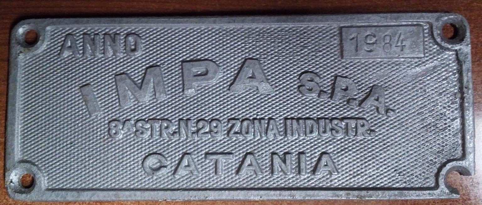 CATANIA, IMPA S.P.A.TARGA X FREIGHT WAGONS DELLE F.S. YEAR 1984 N.5