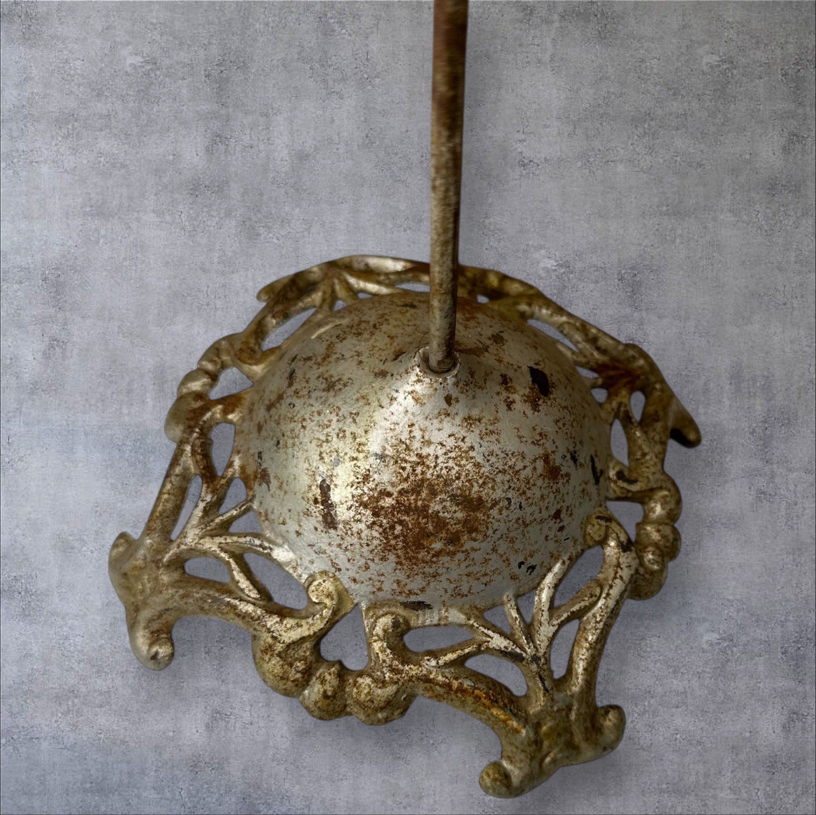 Vtg Cast Iron Hat Stand Millinery Display Ornate Base Industrial Spool Holder