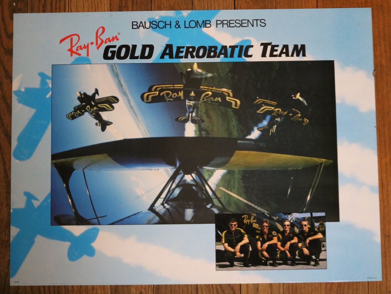 RAY-BAN Gold Aerobatic Team 1980’s poster Bausch and Lomb