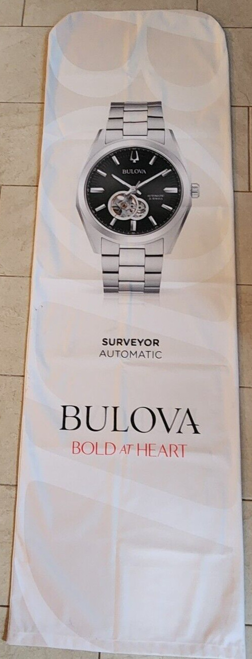 BULOVA Watch Company STORE DISPLAY 78″ x 24″ Double Sided