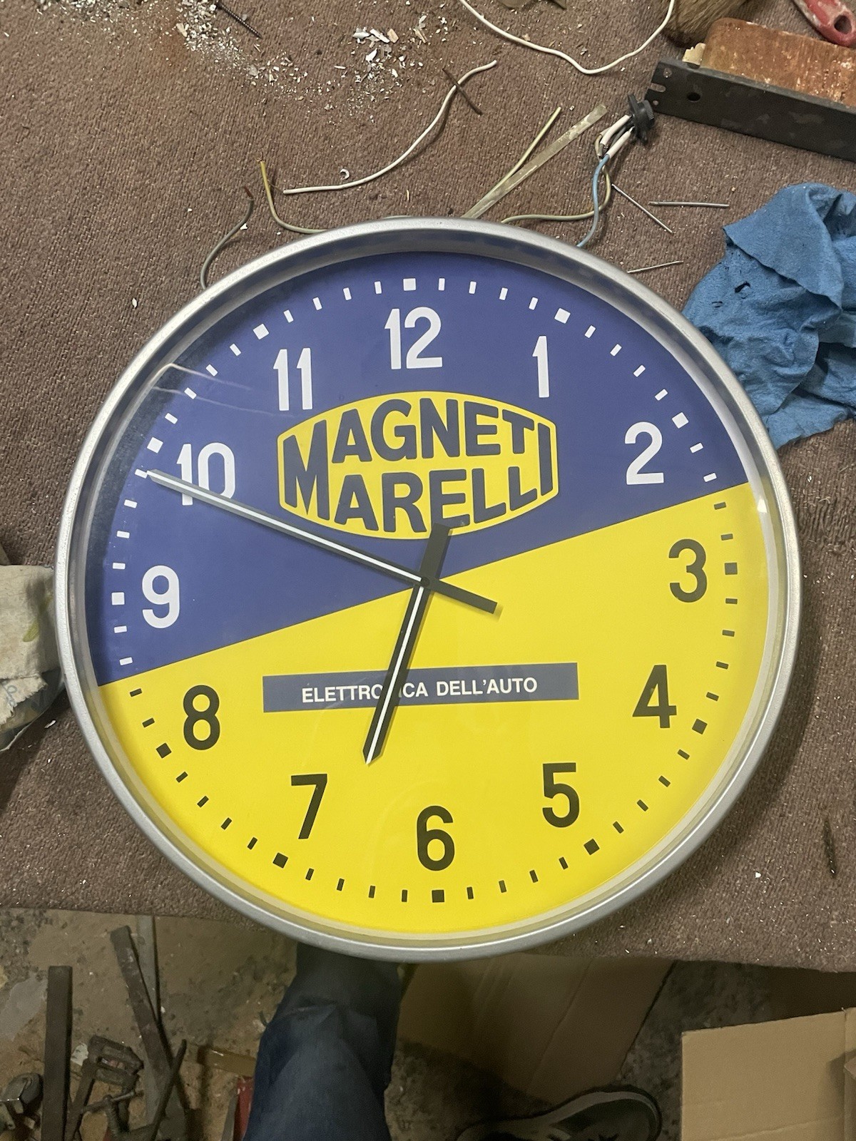 MAGNETI MARELLI LARGE WALL CLOCK ADVERTISING VINTAGE ADVERTISING PROMO