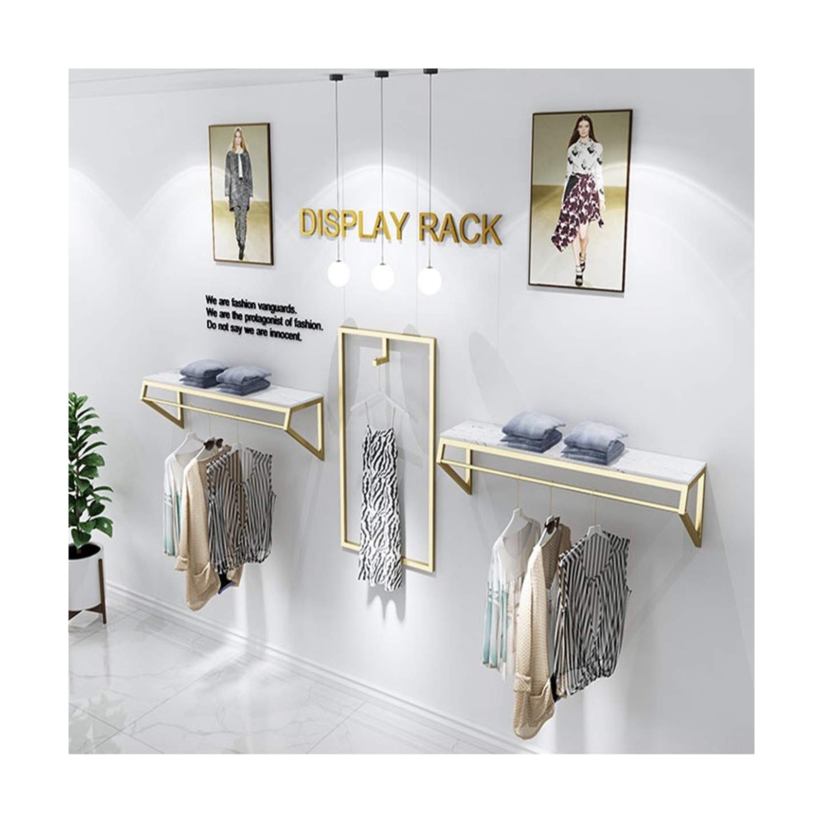 Modern Simple Men’s and Women’s Clothing Store Heavy Duty Metal Display Shelf…