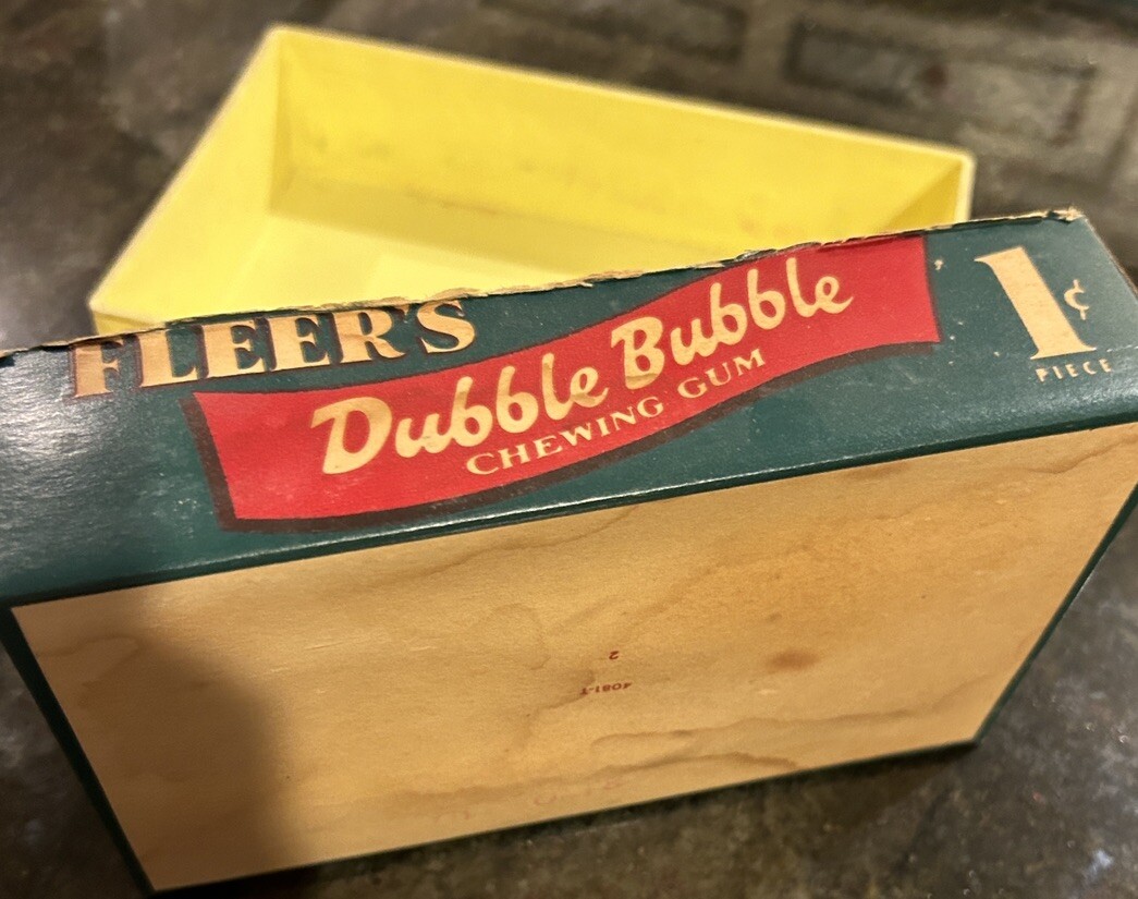 Vintage 1950s Double Bubble Bubble Gum Hard Plastic Counter Tray Fleer And Box