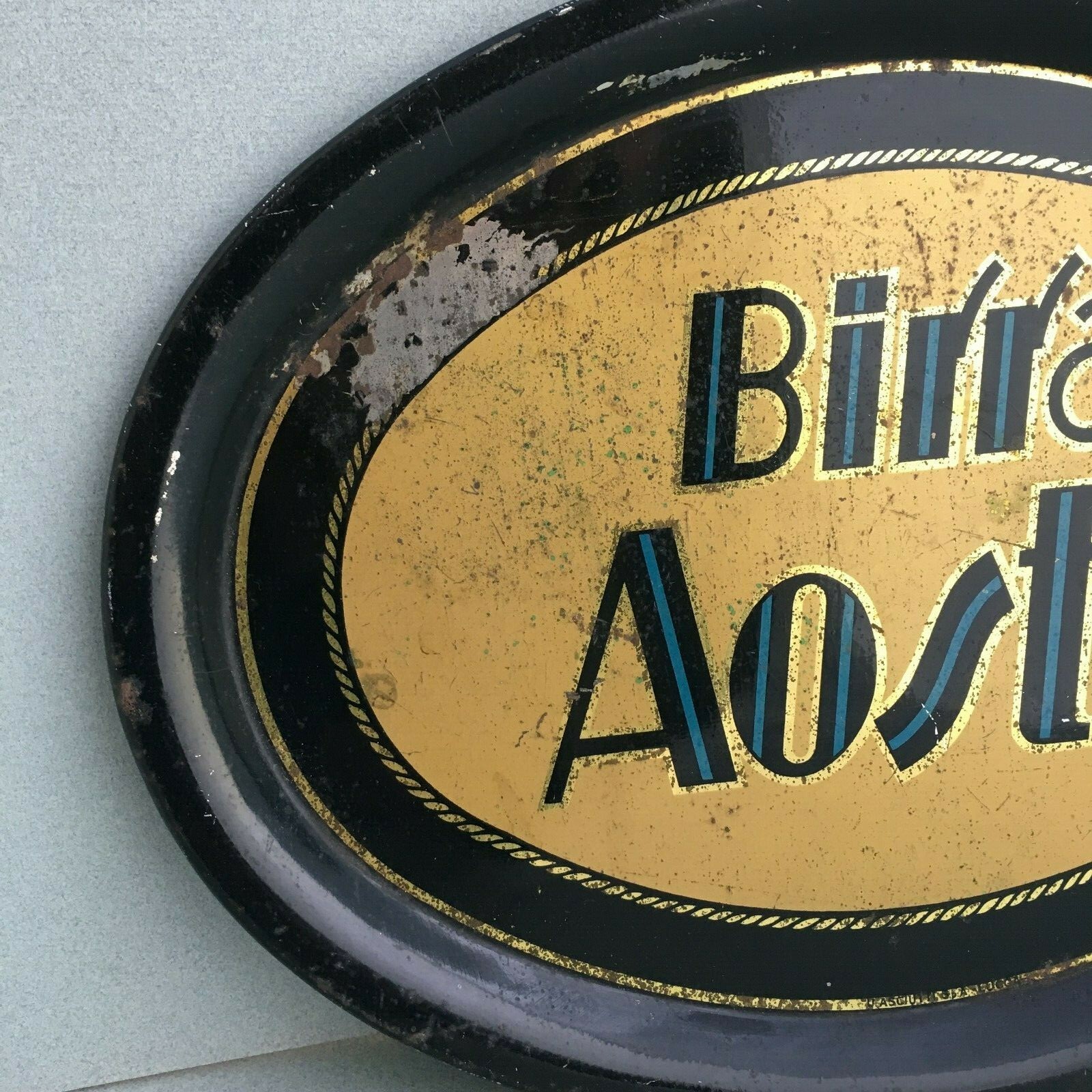 BIRRA AOSTA ANNI ’30/40 LITO U.ASCIUTTI LUCCA RARO VASSOIO IN LATTA LITOGRAFATA