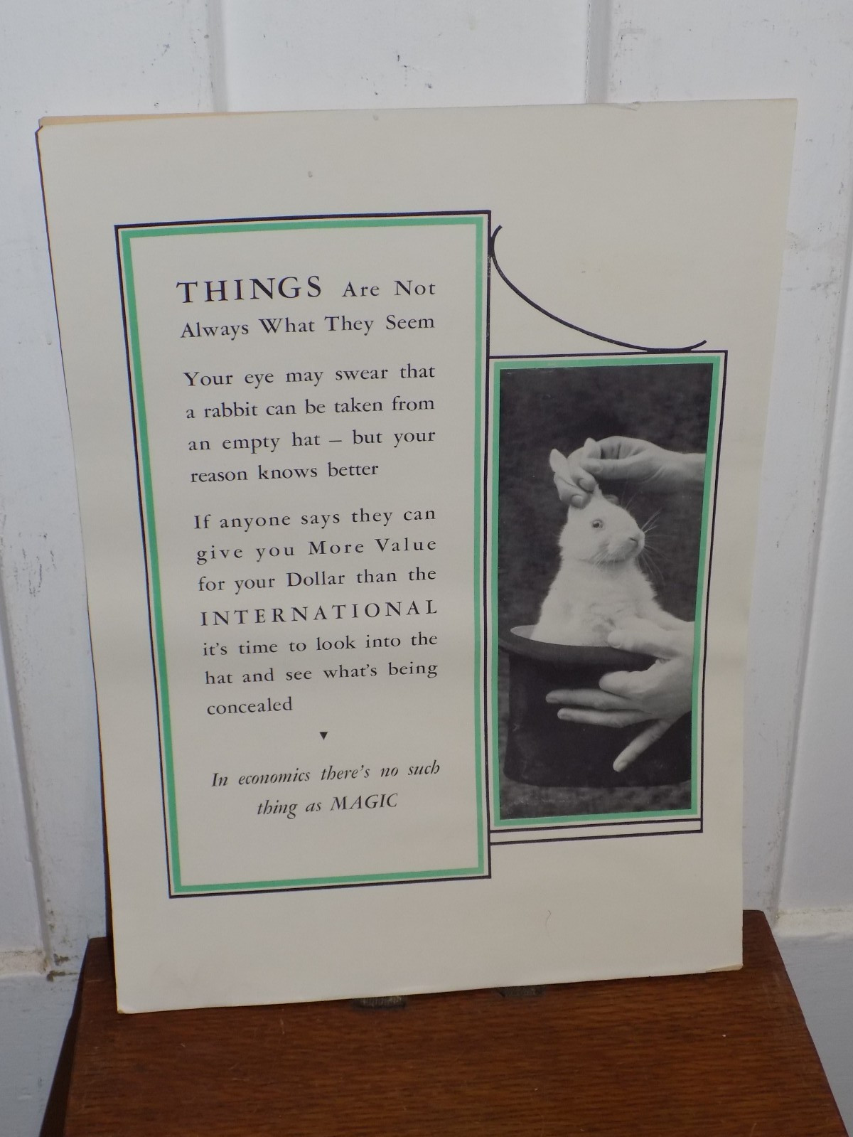 Vintage Men’s Cardboard Fashion Store Display Sign