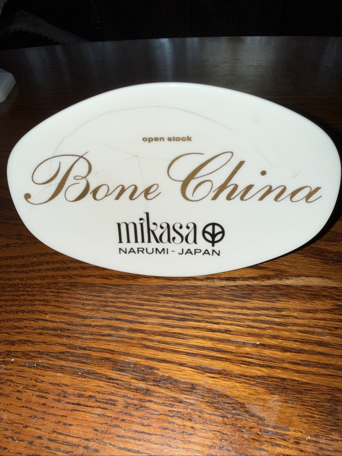 Vintage Mikasa Narumi Japan Bone China Store Display Advertising Sign Open Sto