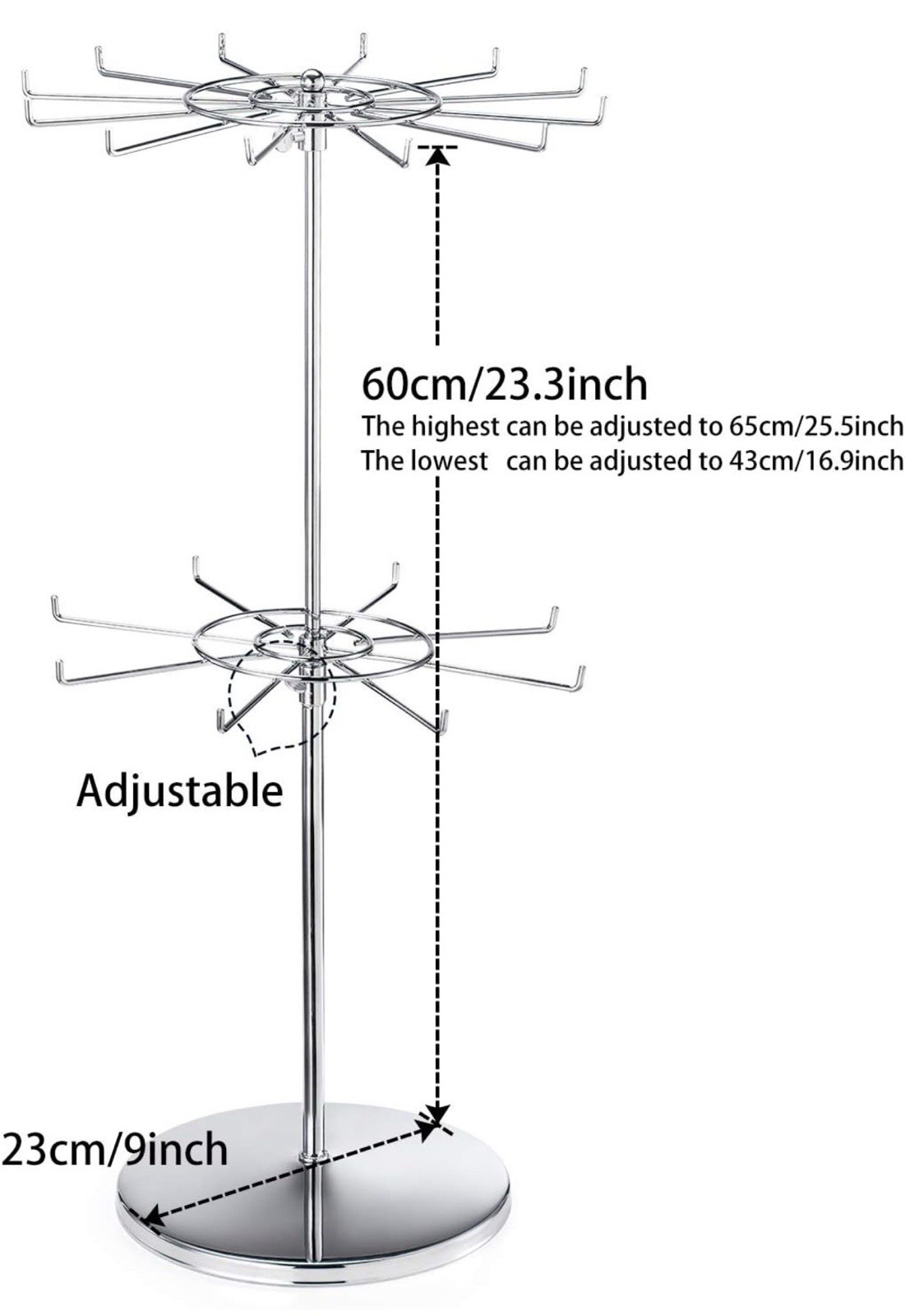 Tier Spinning Display Stand ，Heavy Duty Adjustable Countertop Stand