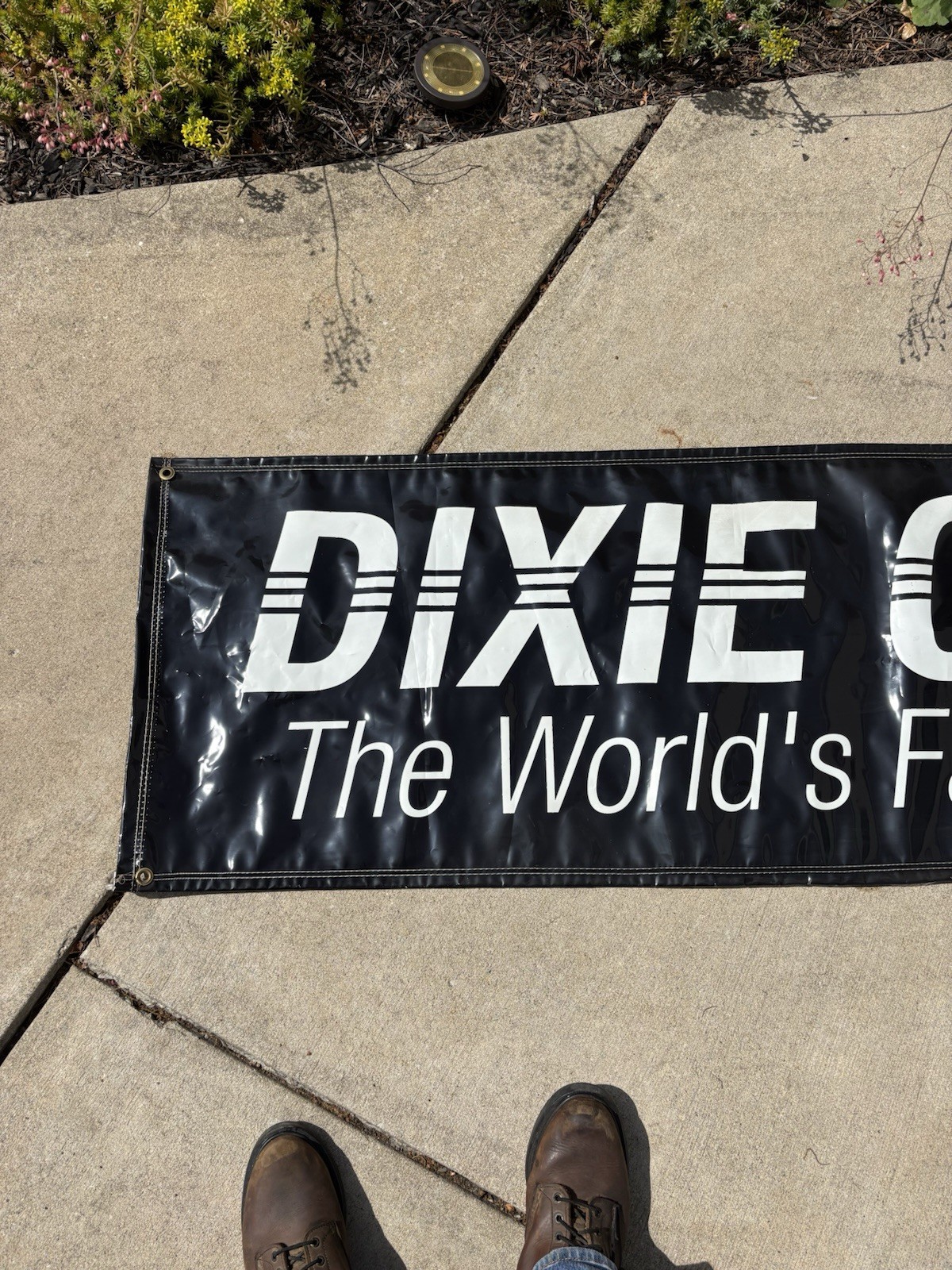 Dixie Chopper vinyl advertising banner vintage