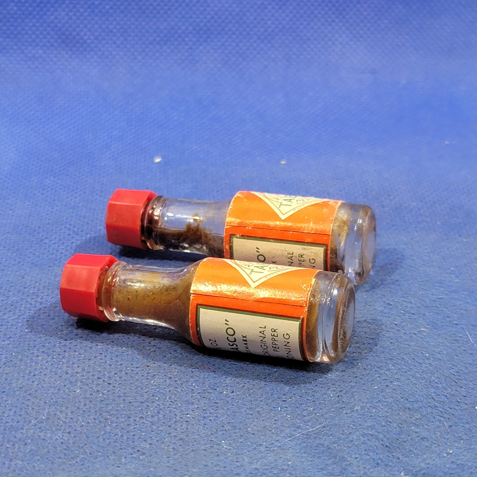 Vintage Mini Tabasco Advertising Container General store Display Lot Of 2