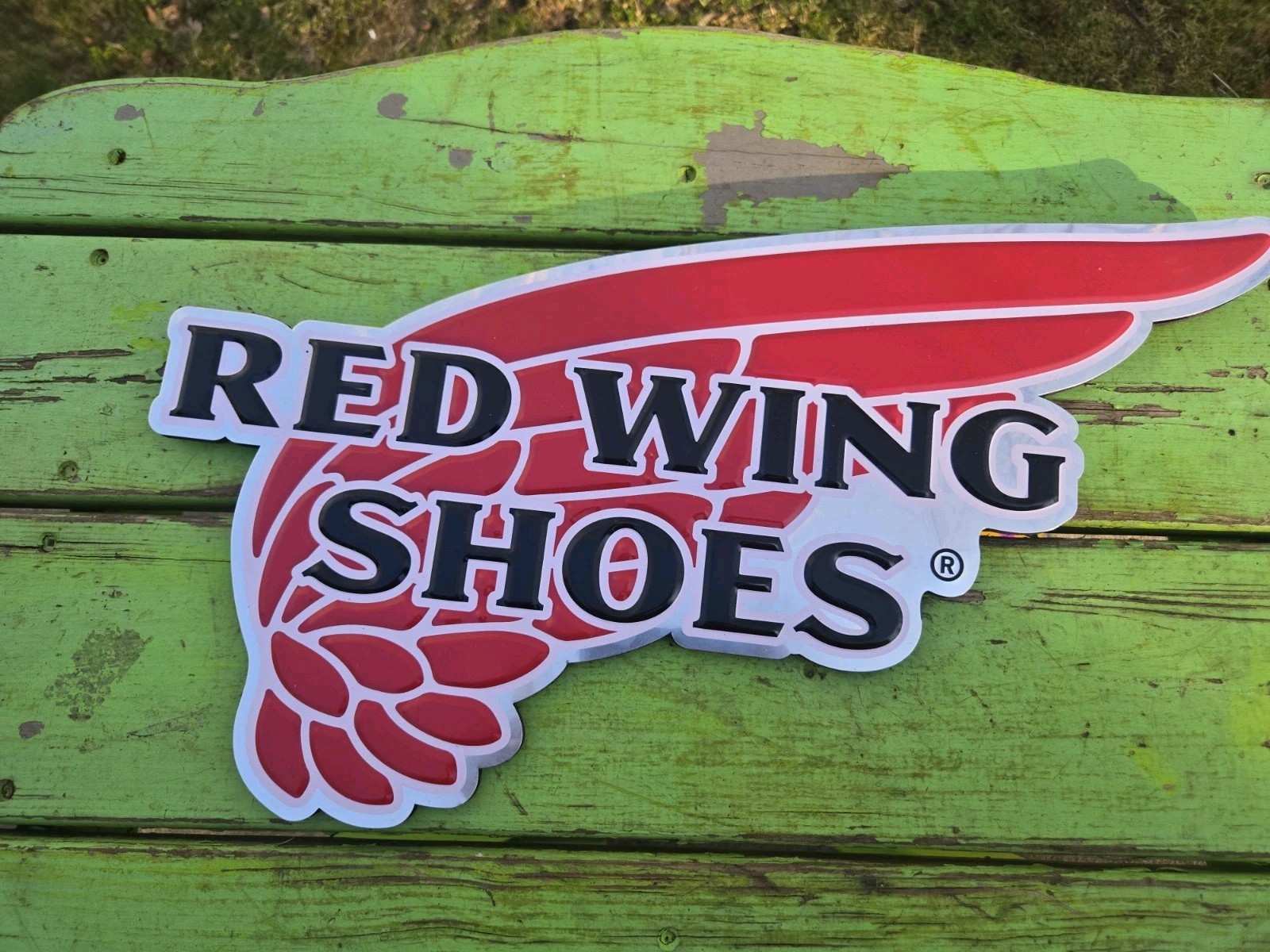 Red Wing Shoes Tin Store Display Advertising Sign 21″×11″