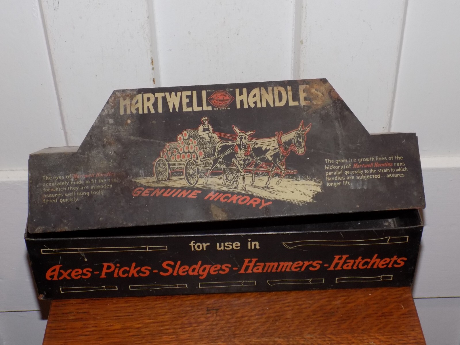 Vintage Hartwell Handles Metal Store Counter Display Box
