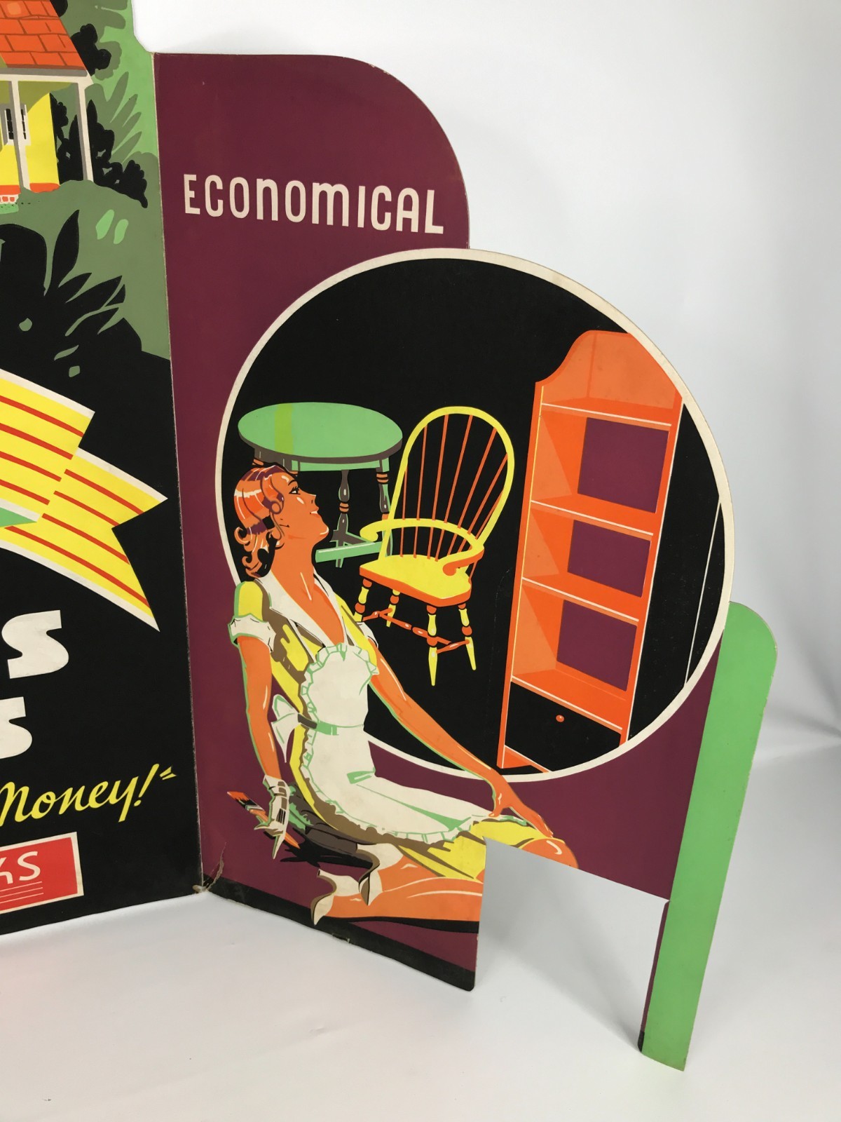 Rare Chicago Paint Works Chief Trifold Cardboard Advertising Sign Store Display