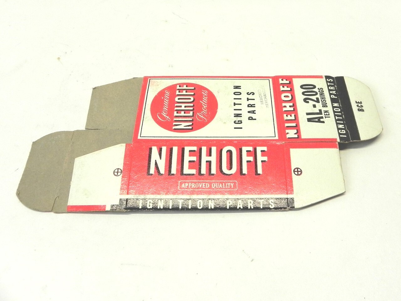 VINTAGE NIEHOFF IGNITION PARTS DISPLAY BOX *BOX ONLY* #BCE NEW UNUSED