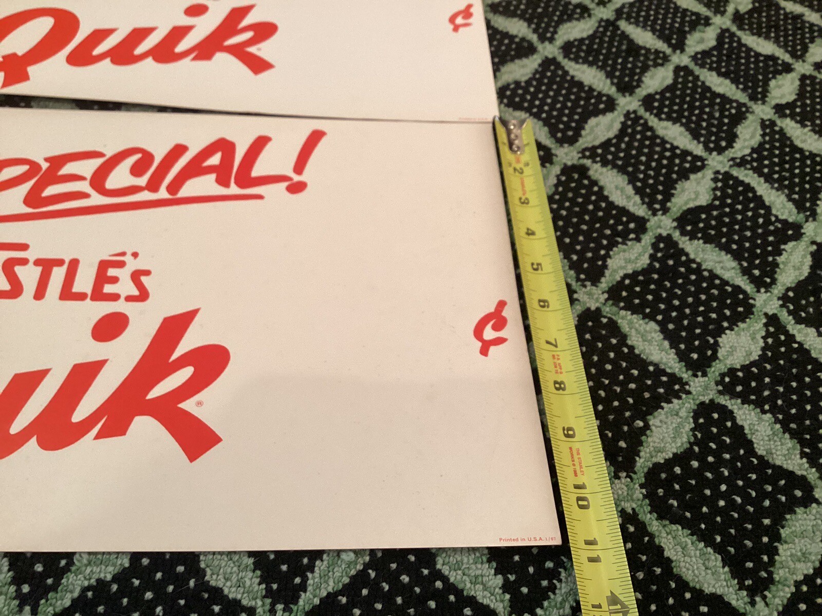 Nestle Quik Thick Cardboard Advertising Display Lot (6) Sign 14inx11in Vintage
