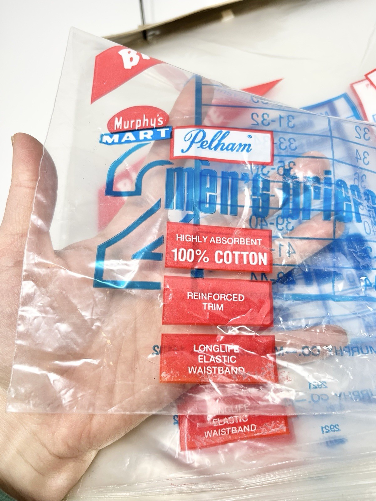 Vintage Lot 100+ Murphy’s Mart McKeesport, PA Mens Brief Empty Package Bags READ