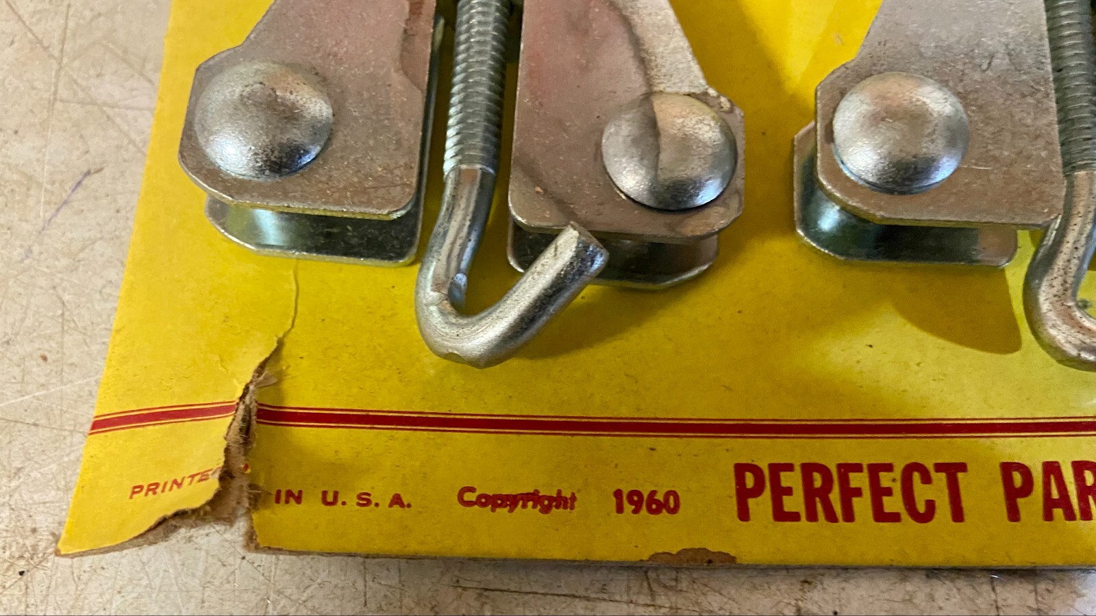 1960 PERFECT PARTS INC BRAKE CABLE SHORTENERS DISPLAY CARD OF 12 POINT OF SALE