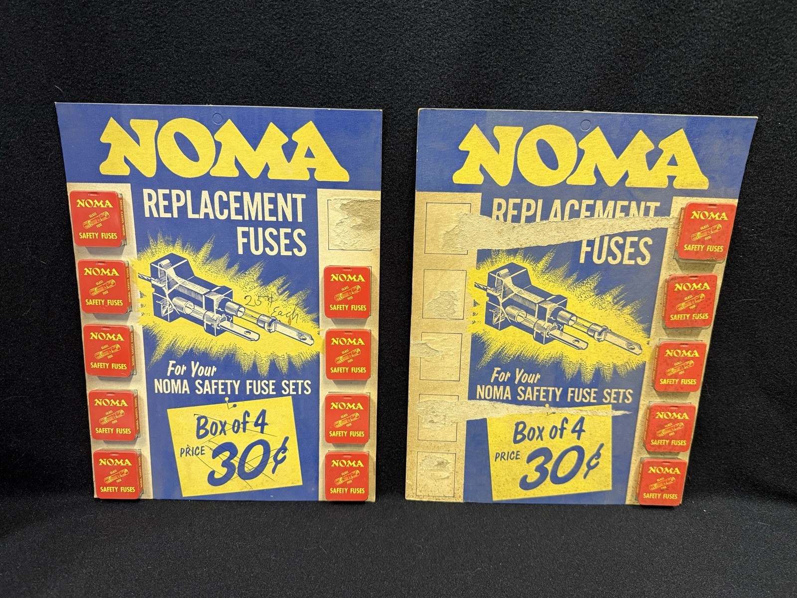 Vintage Antique Advertising NOMA Safety Glass Fuse Store Display NOS