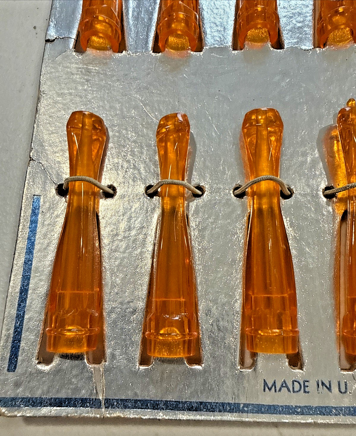 Extra Fine Cigarette Holders Orange Plastic Orig Store Display 12 Silver Blue