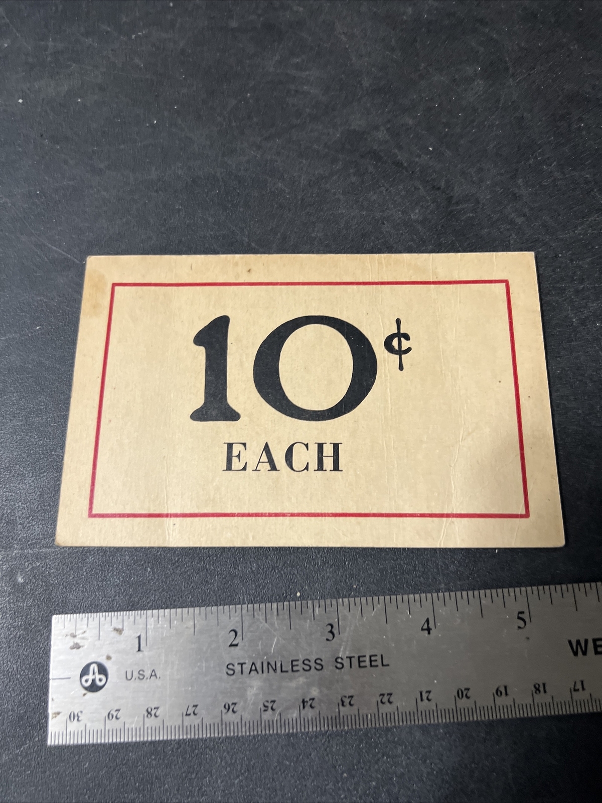 Vintage Used 1930s Country Store Counter / Shelf Price Sign 2x sided 10c Each