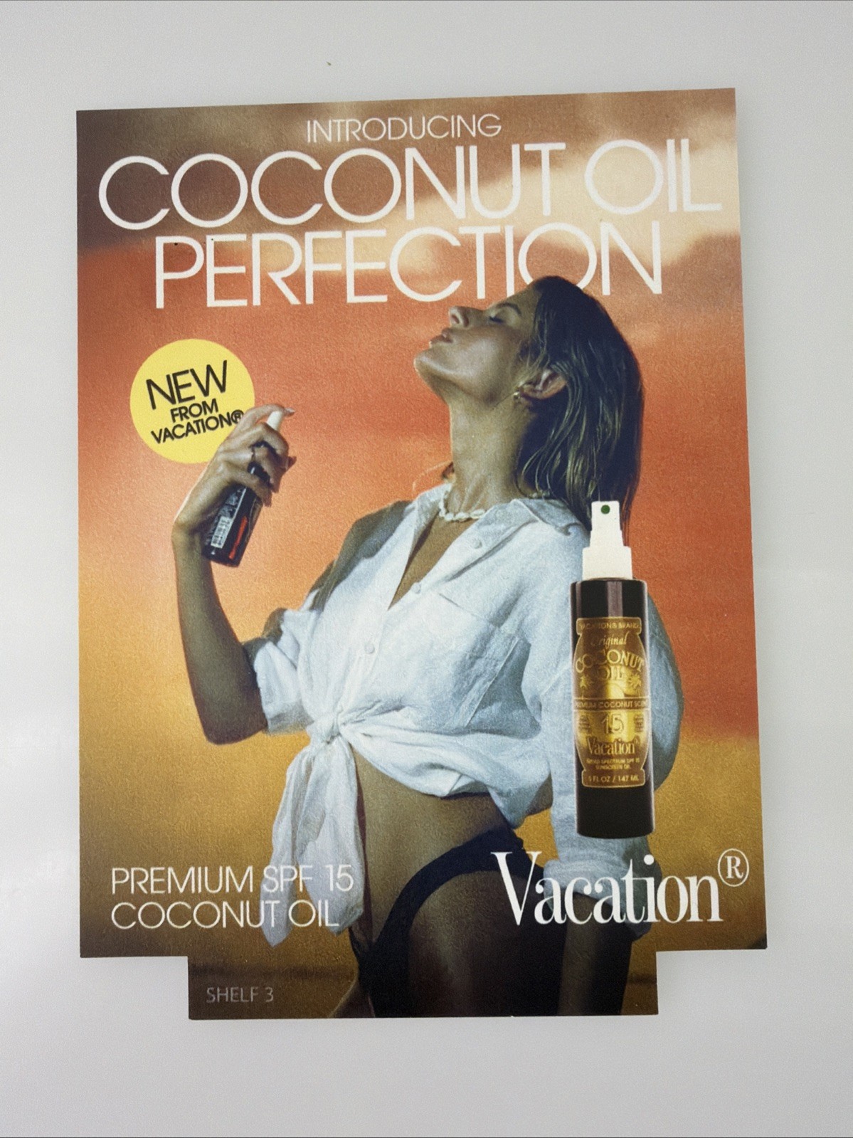 Vacation Promo Placard Set Grand Cuvée Shimmer Whip Glow Coconut Oil Display Lot