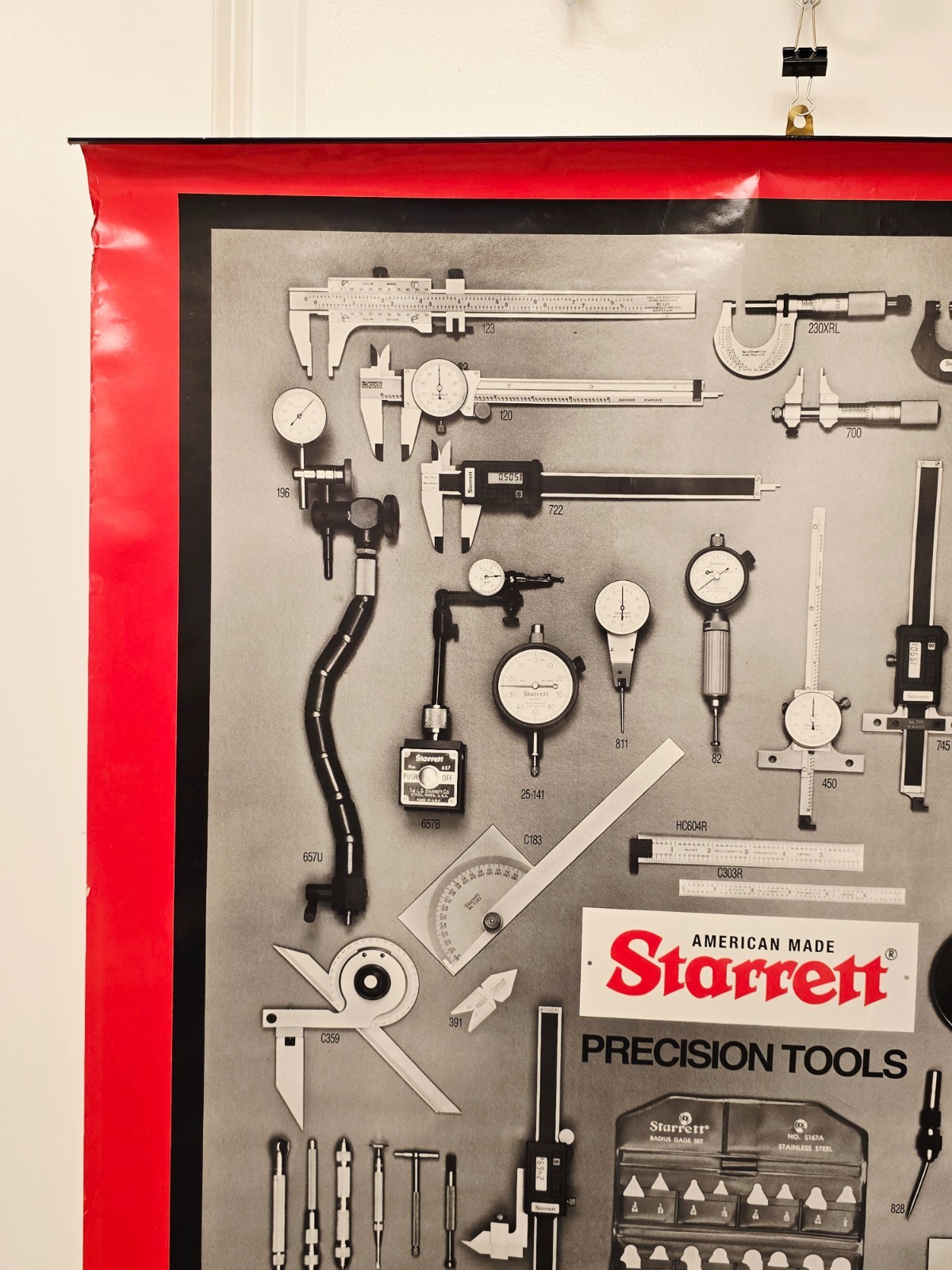Vintage Starrett Tools Poster Original Store Display Banner Advertising 38 x 26″