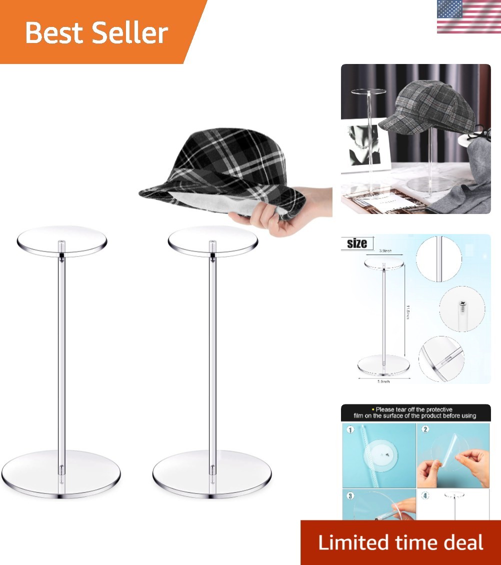 Modern 12 Inch Acrylic Hat and Wig Stands – Perfect for Tabletop Organization