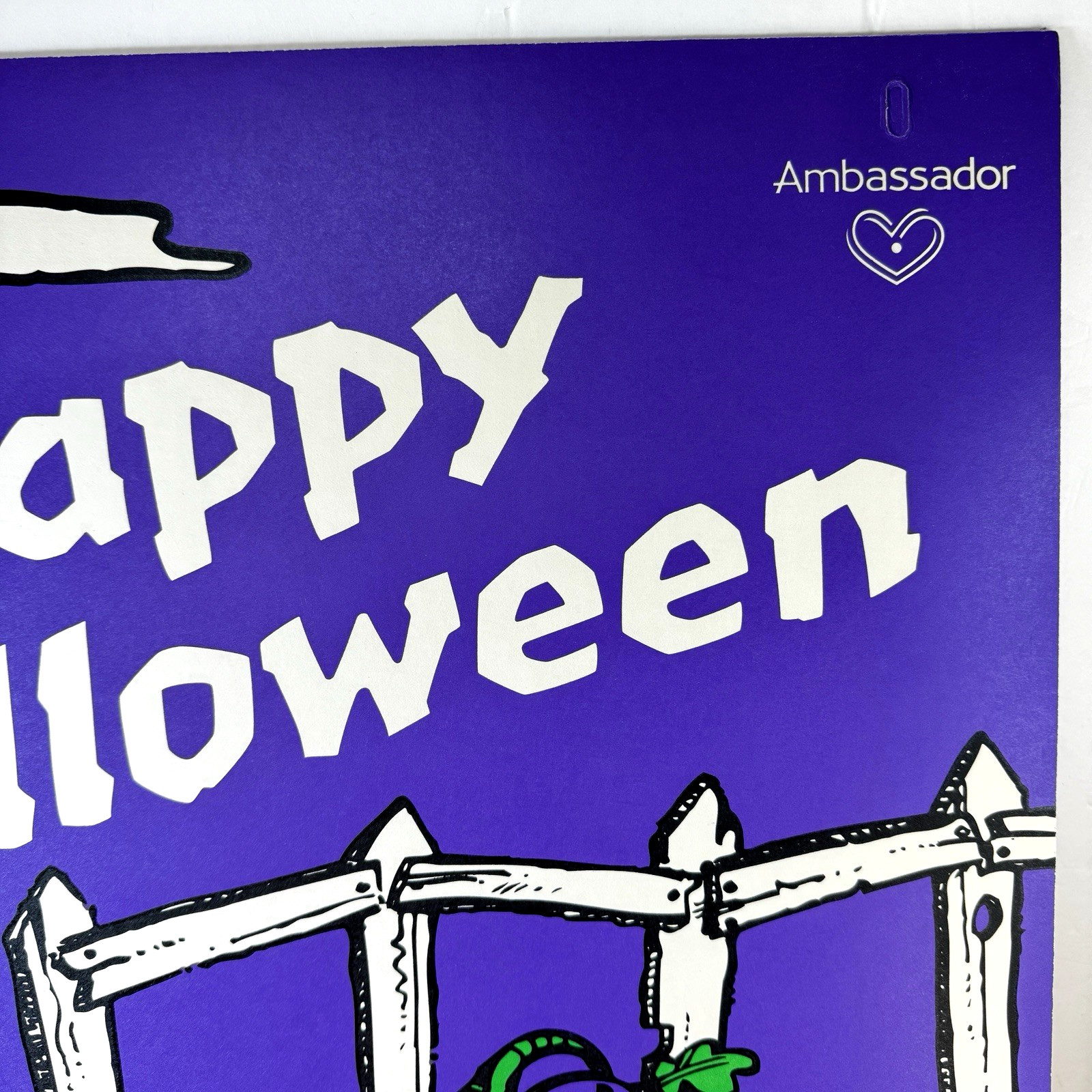 Vintage 1990s HAPPY HALLOWEEN Large Store Display Double Sided 26 x 20