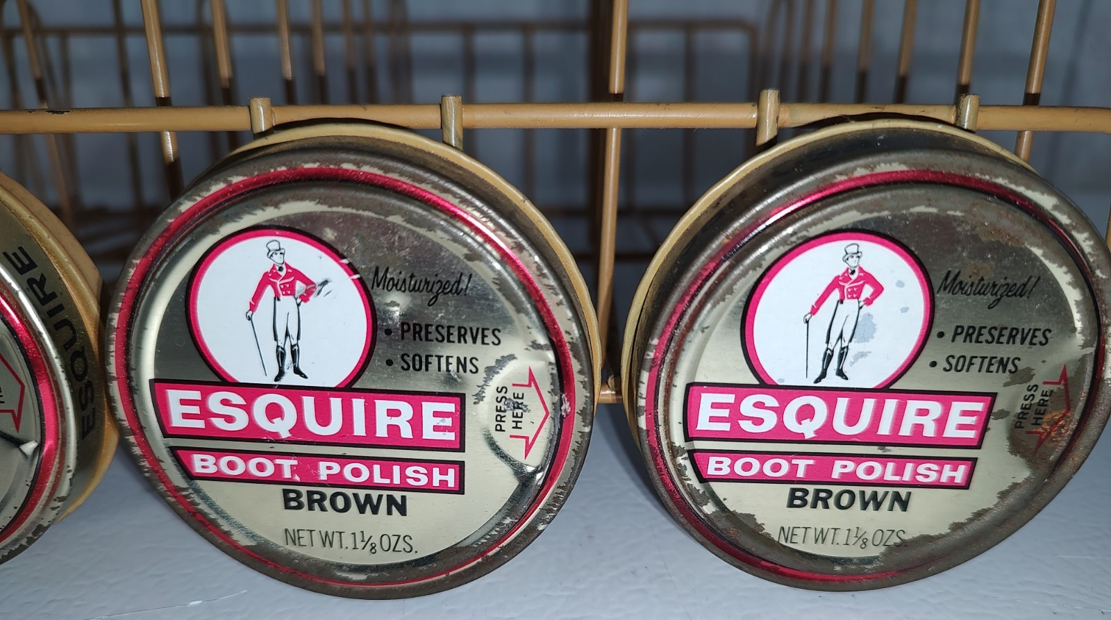 Esquire Shoe Polish Vintage Metal Rack Store Display Used
