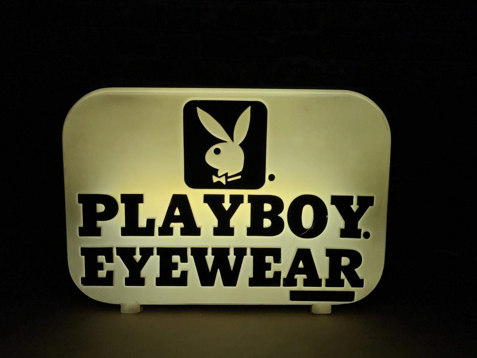 Scarce Playboy Eyewear Plastic Lighted Advertising Sign 18″ x 13″