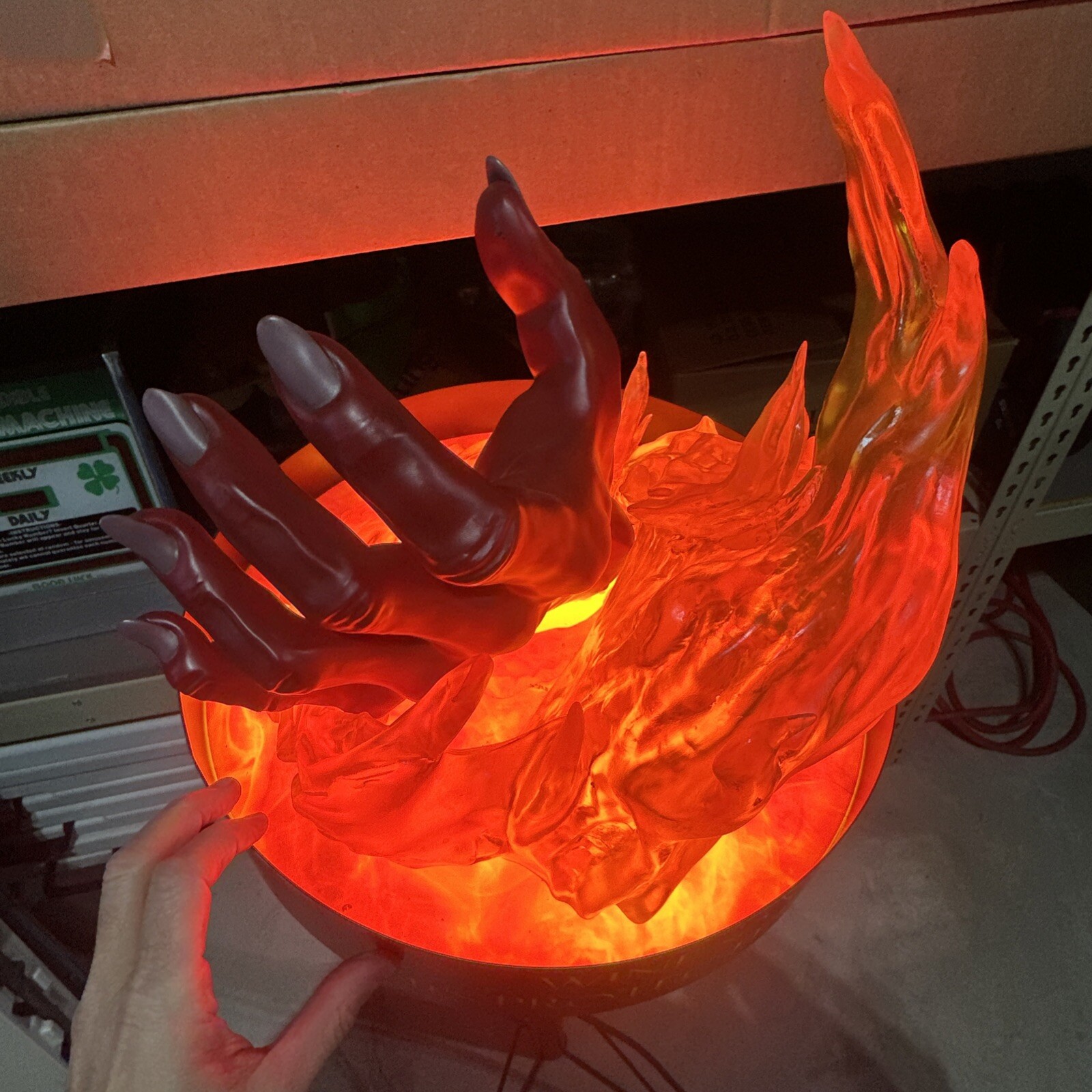 DEVILS HAND WINE LIGHT UP LED DISPLAY “WINE SO SPECIAL PROTECTED BY THE DEVIL”