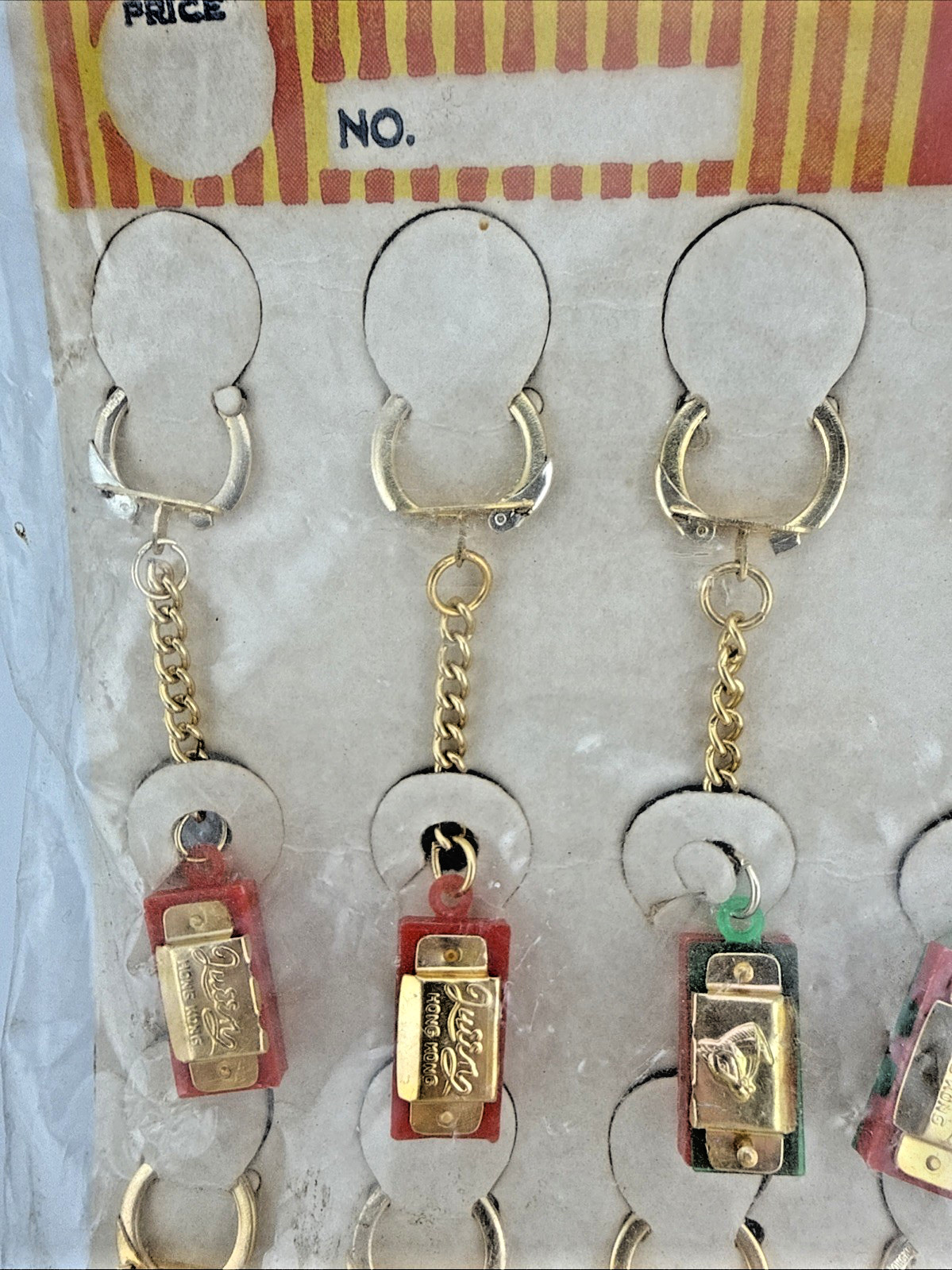 Vintage Novelty Key Chain ALUMINUM Harmonica Charm Original Store Display of 12