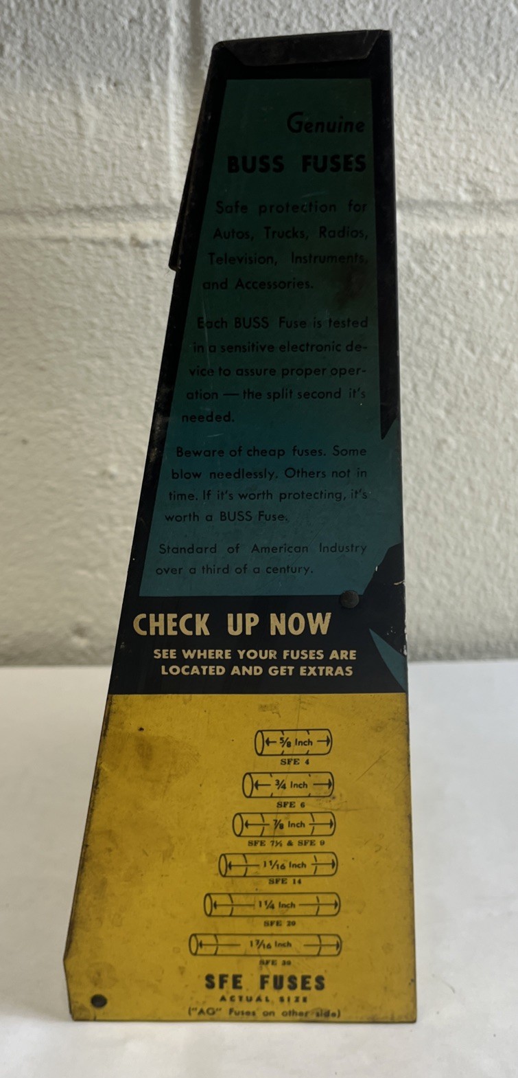 Vintage Buss Fuse Glass Tube Display Rack With A Lot Of Fuses Original No Rust