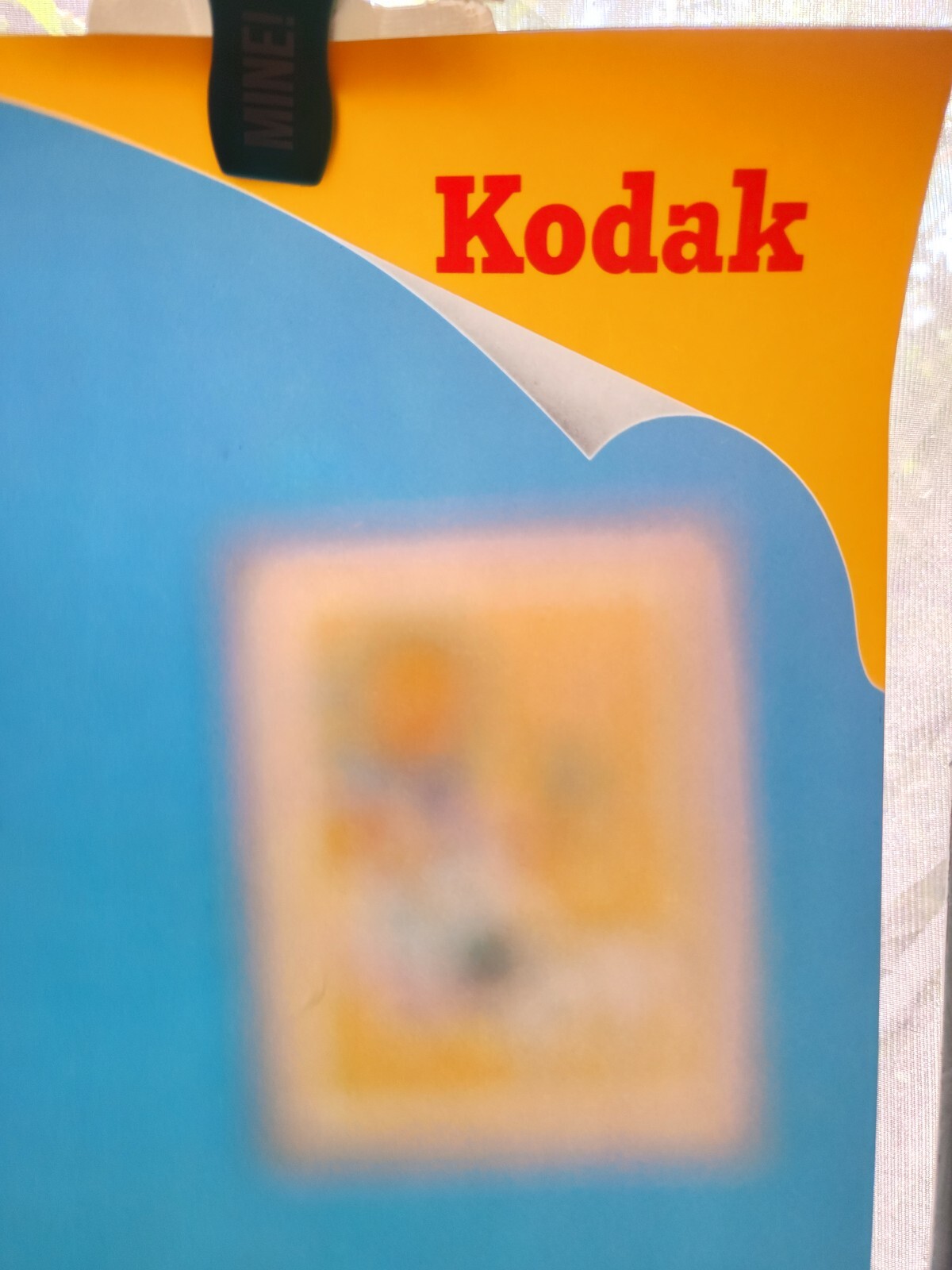 Vtg 1970’s Kodak Film Transparent Store Display Ad Mylar – Baby Girl in Hi Chair