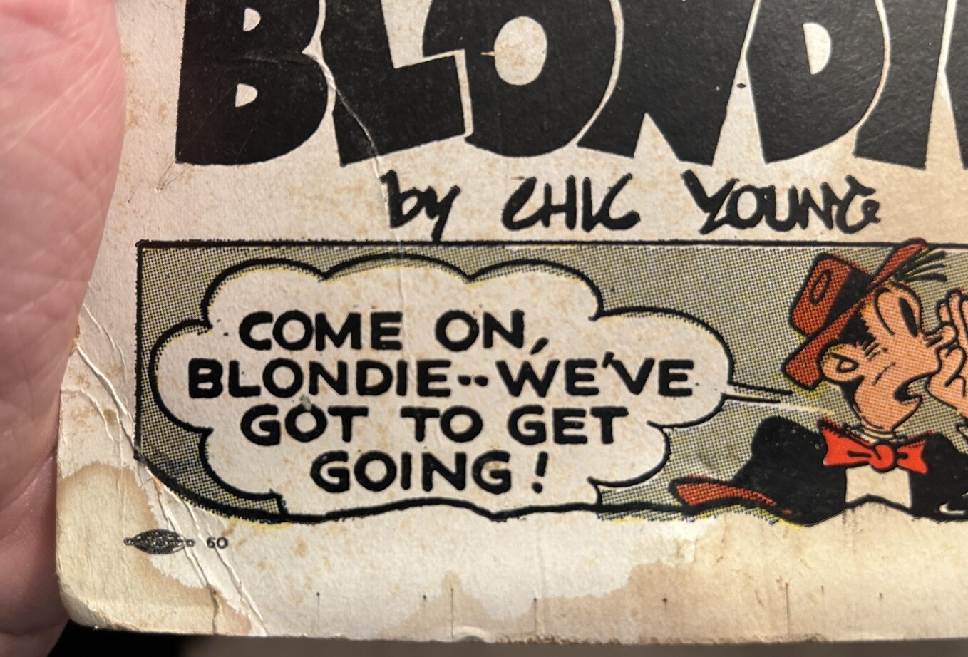 Vtg. Newspaper Rack Poster St. Louis Post-Dispatch Blondie & Other Comics 1960?