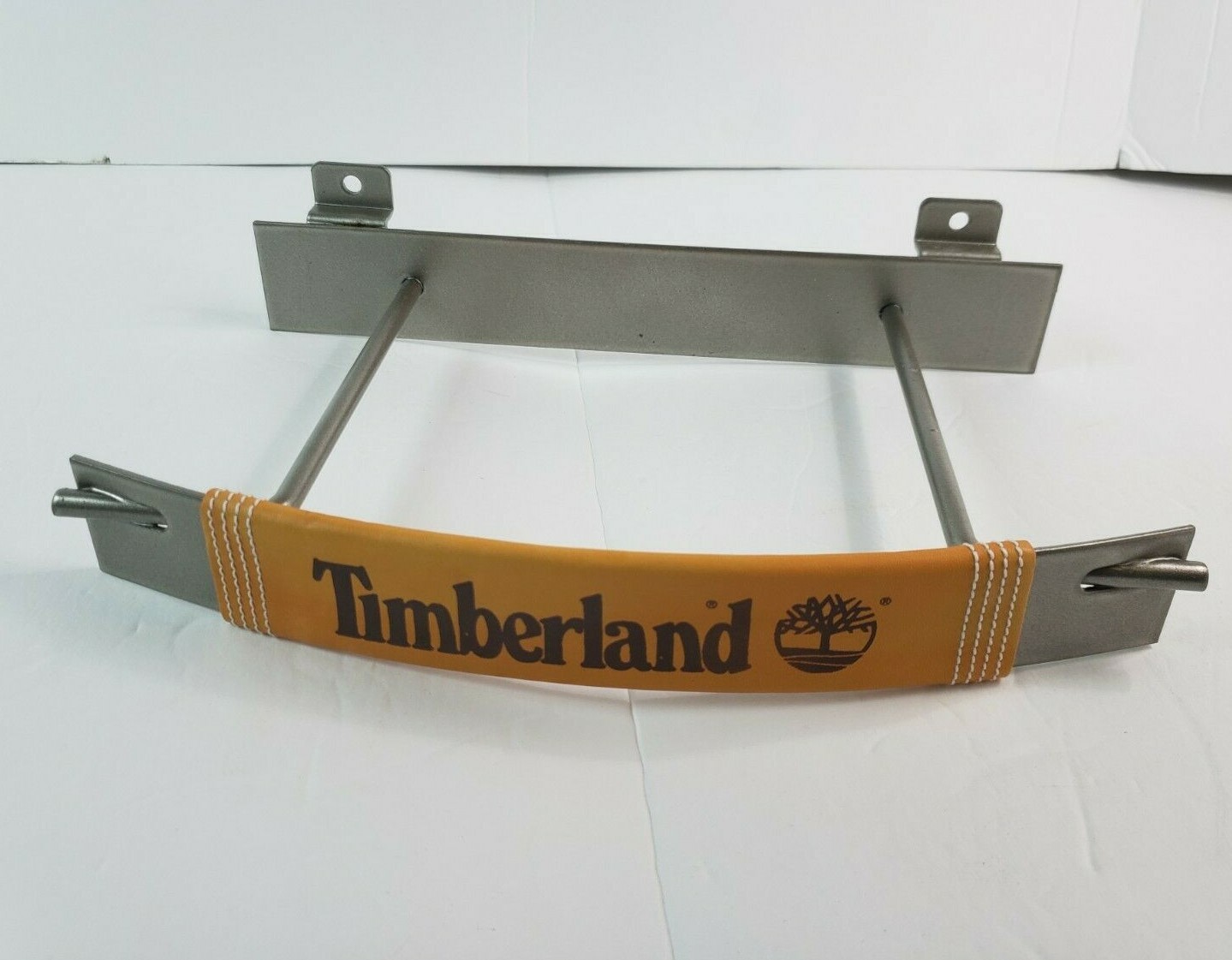 Timberland Boots Leather Wrap Metal Shoe Store Advertisement Display Sign Rack