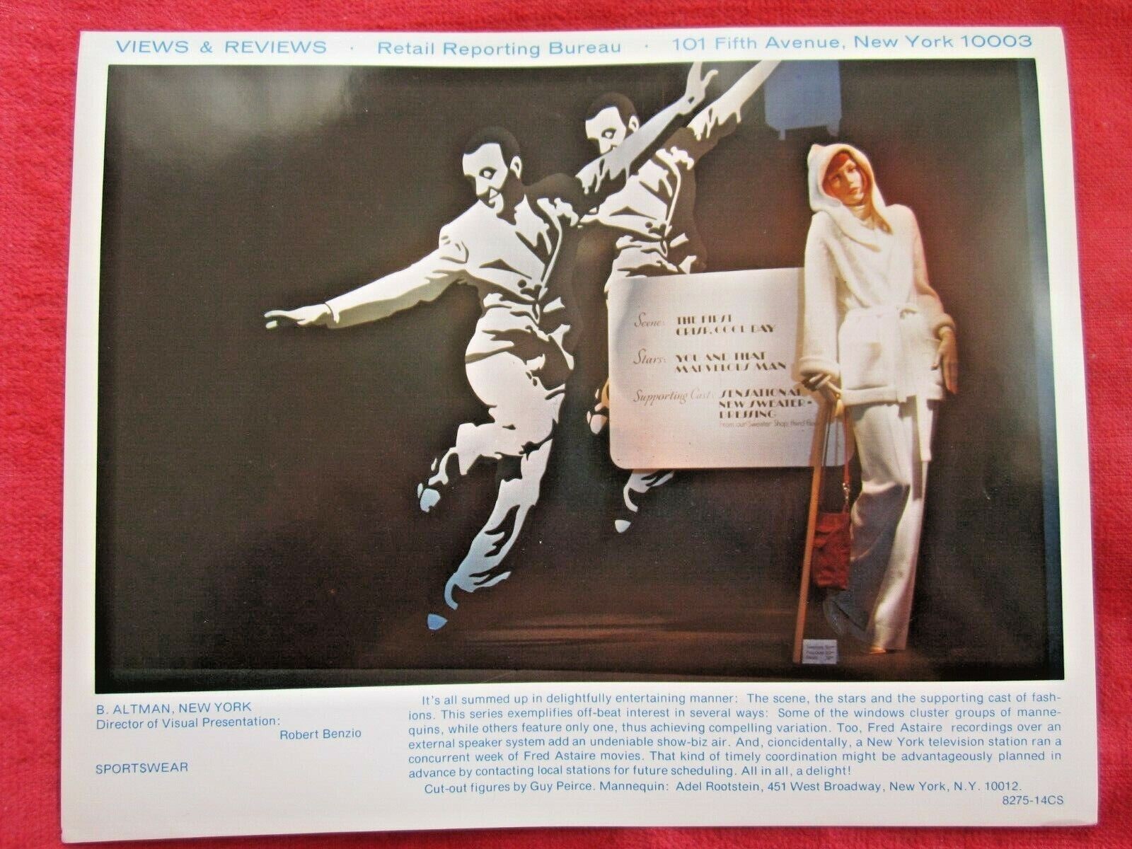 1975 B. ALTMAN, NEW YORK STORE WINDOW DISPLAY CRISP COOL PHOTOGRAPH PRINT #410