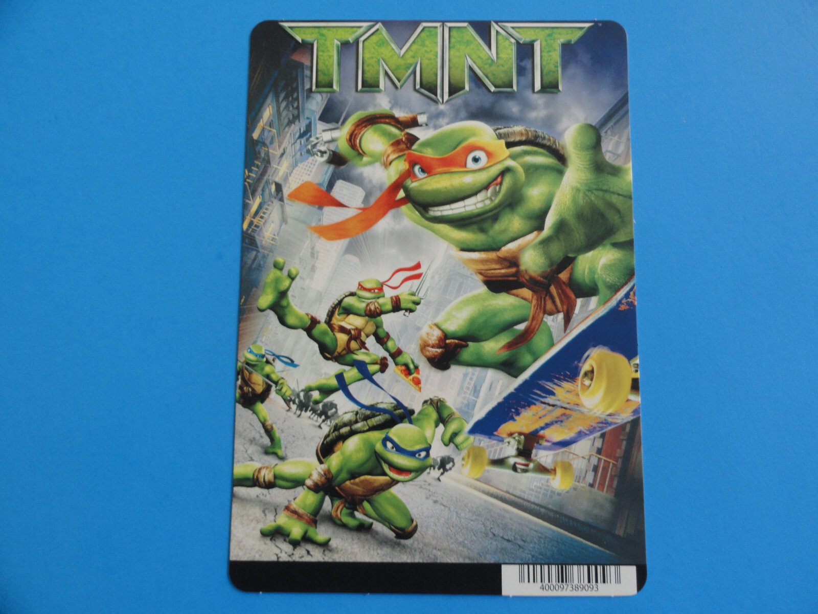 TMNT – TEENAGE MUTANT NINJA TURTLES – BLOCKBUSTER VIDEO BACKER CARD 5″X8″