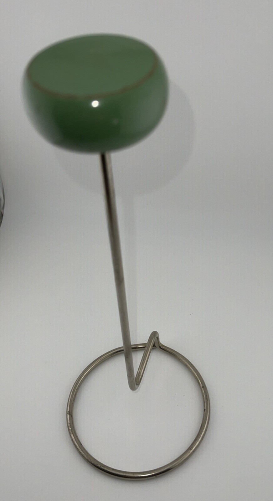 VINTAGE STORE DISPLAY HAT STAND METAL BASE WOOD TOP