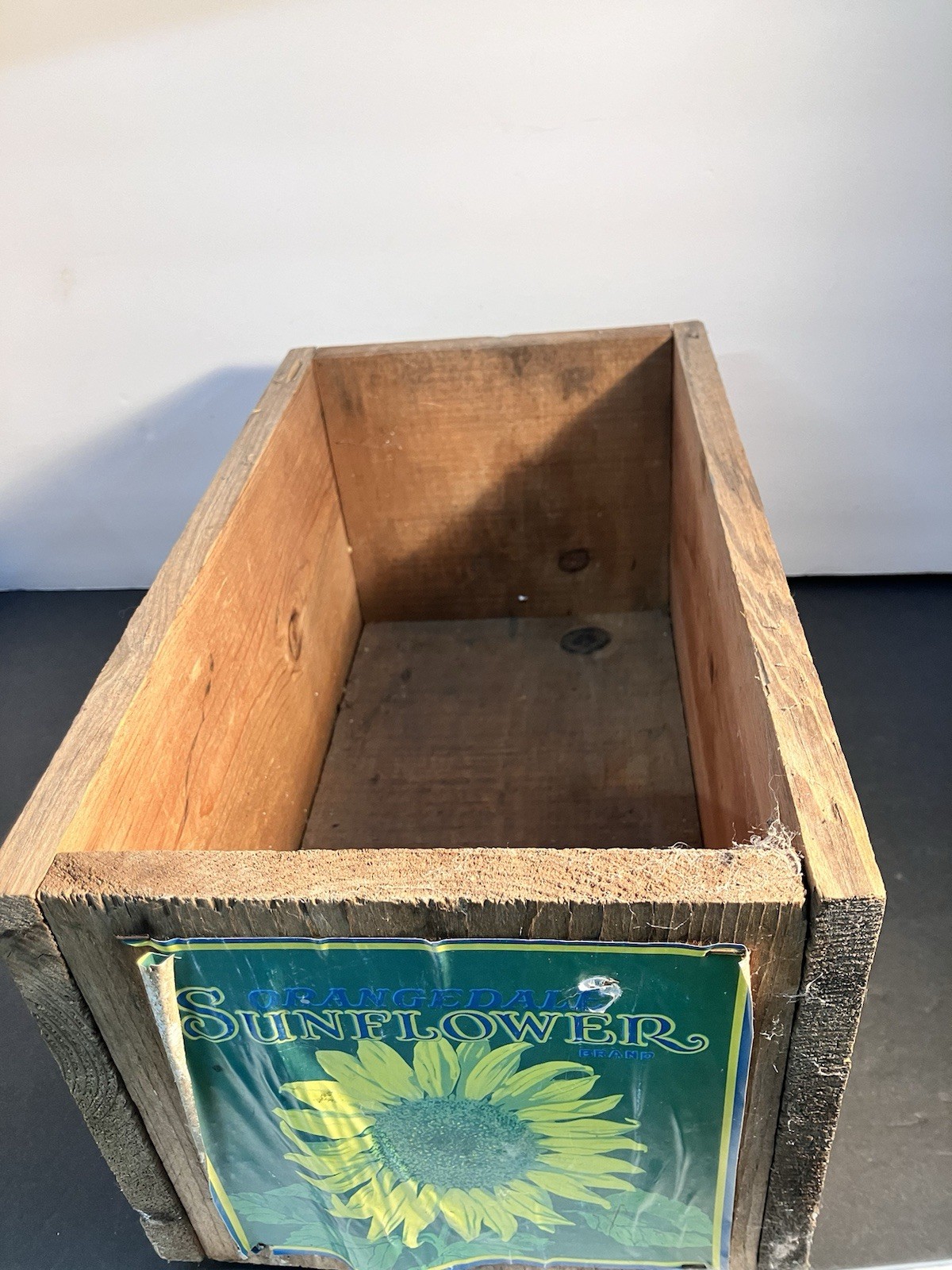 Vintage Orangedale Oranges Sunflower Wooden Display Crate Advertising